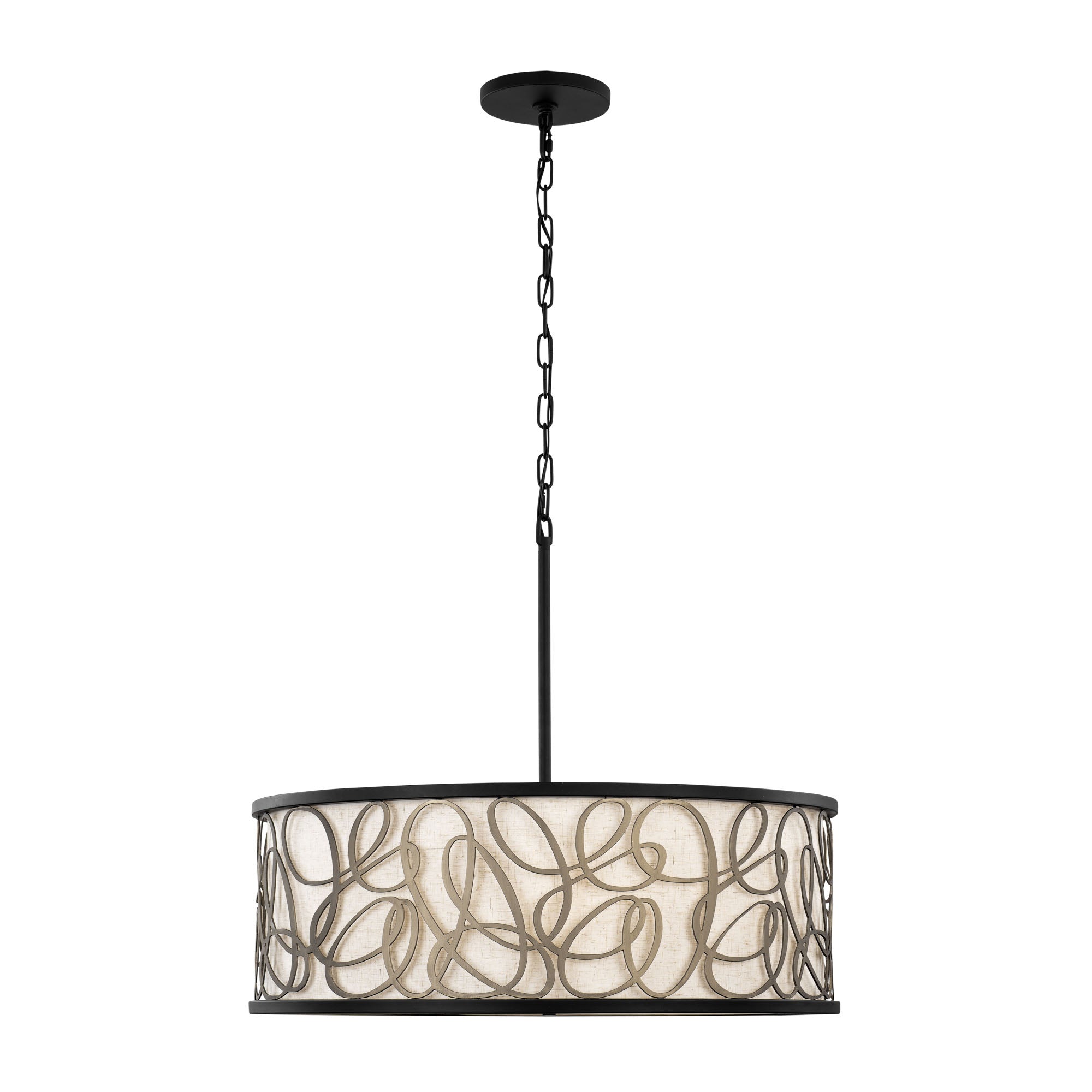Scribble 6 Light Pendant - Matte Black/Artifact