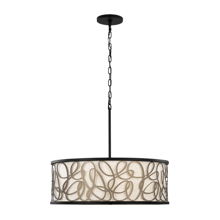 Scribble 381P06MBAR 6-Lt Pendant Light - Matte Black/Artifact