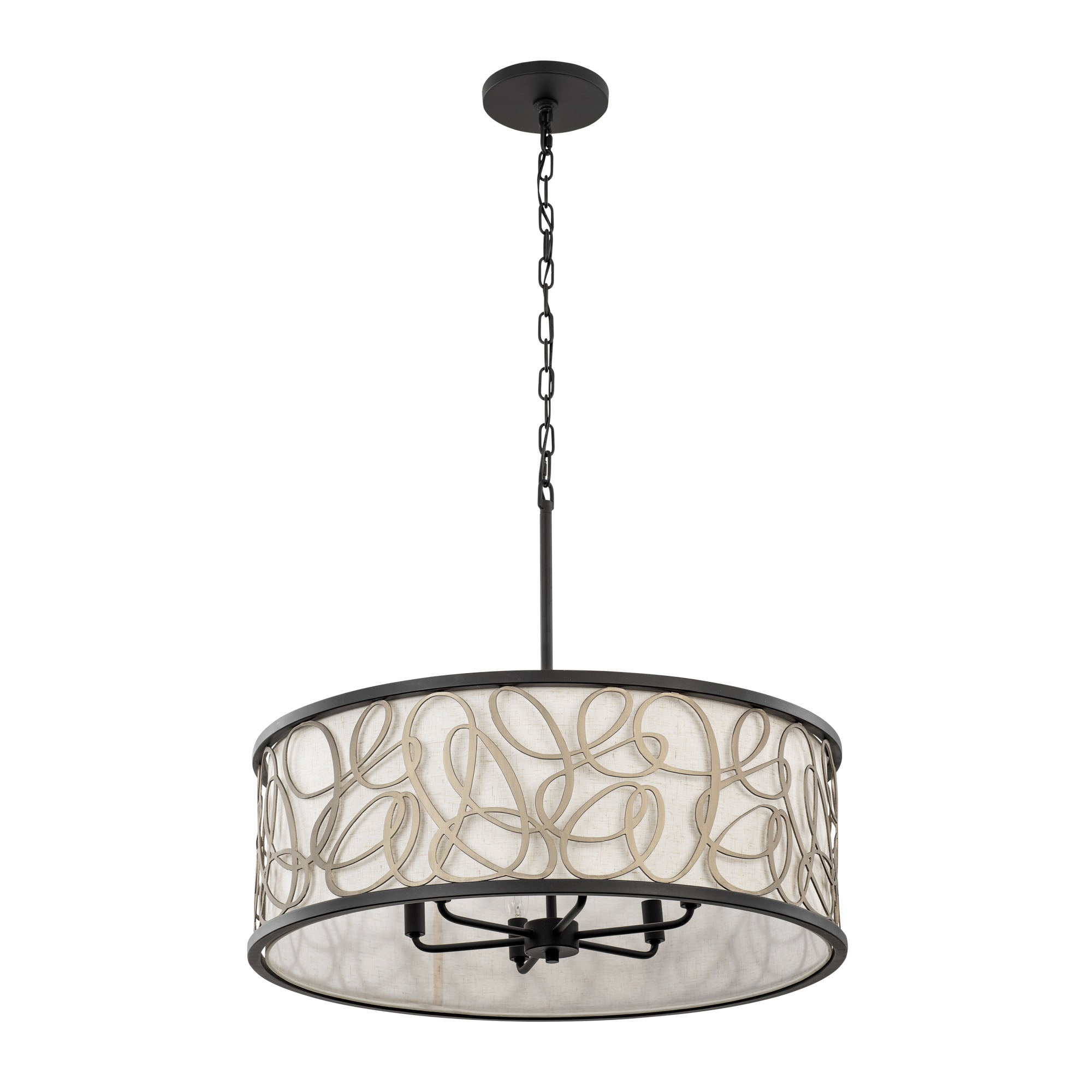 Scribble 6 Light Pendant - Matte Black/Artifact