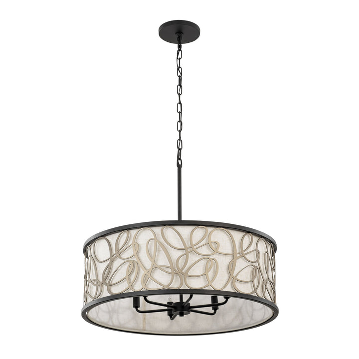 Scribble 381P06MBAR 6-Lt Pendant Light - Matte Black/Artifact