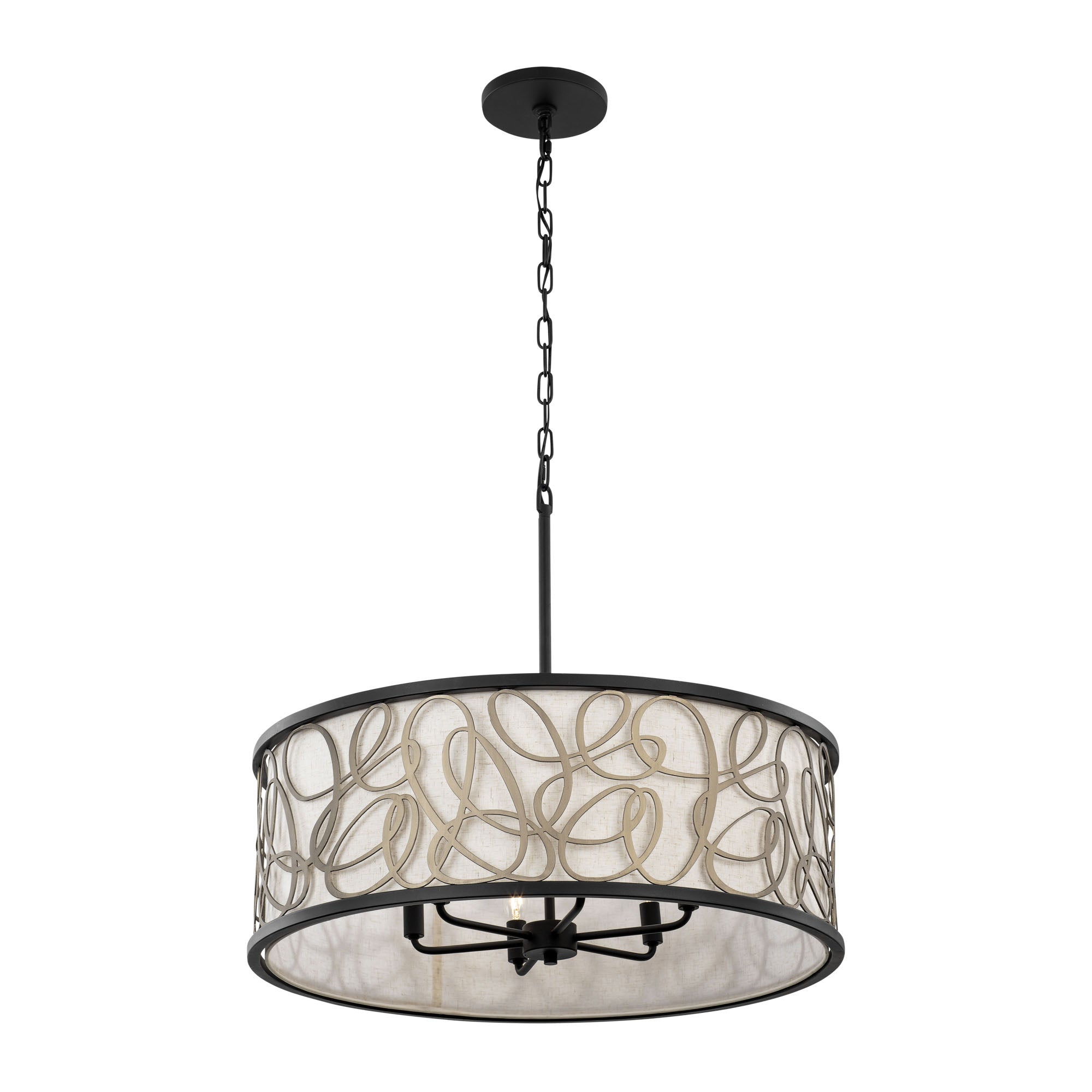 Scribble 6 Light Pendant - Matte Black/Artifact
