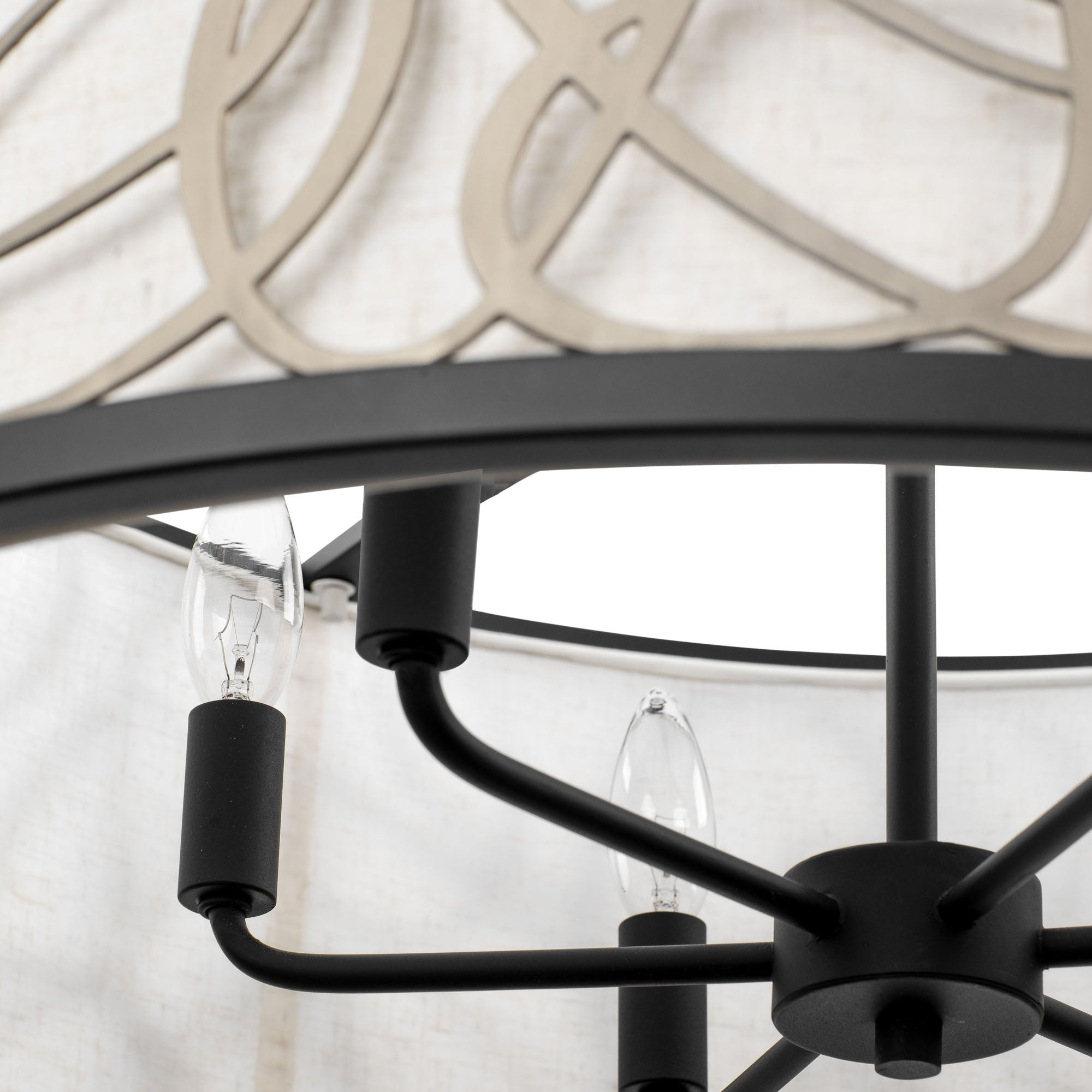 Scribble 6 Light Pendant - Matte Black/Artifact