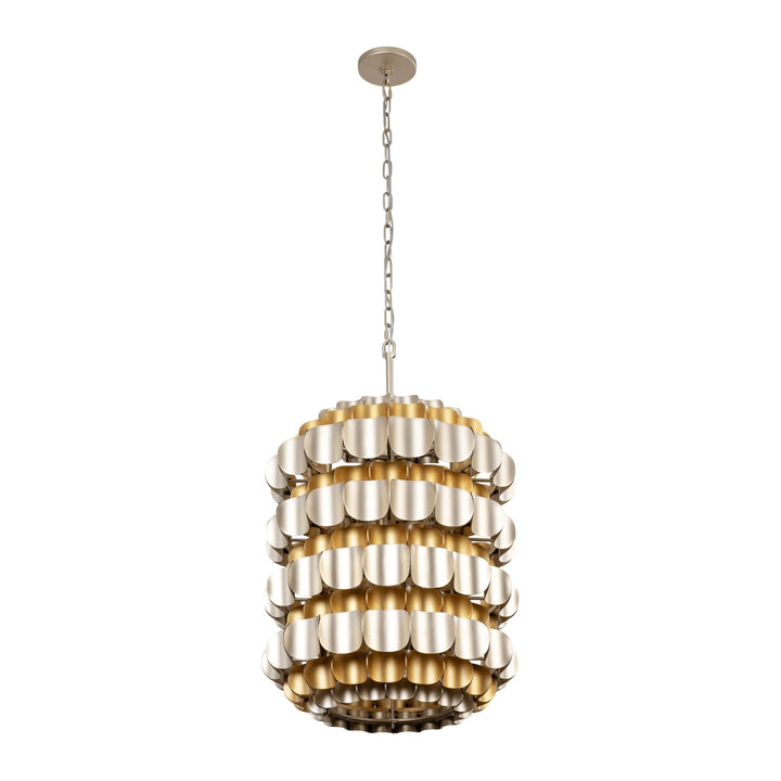 Swoon 382F06AGGD 6-Lt Foyer Pendant Light - Antique Gold/Gold Dust