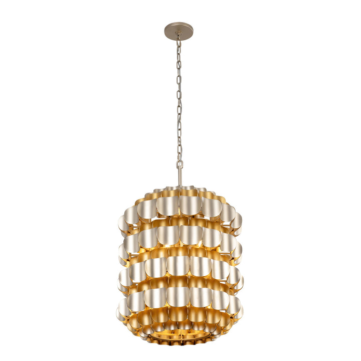 Swoon 382F06AGGD 6-Lt Foyer Pendant Light - Antique Gold/Gold Dust