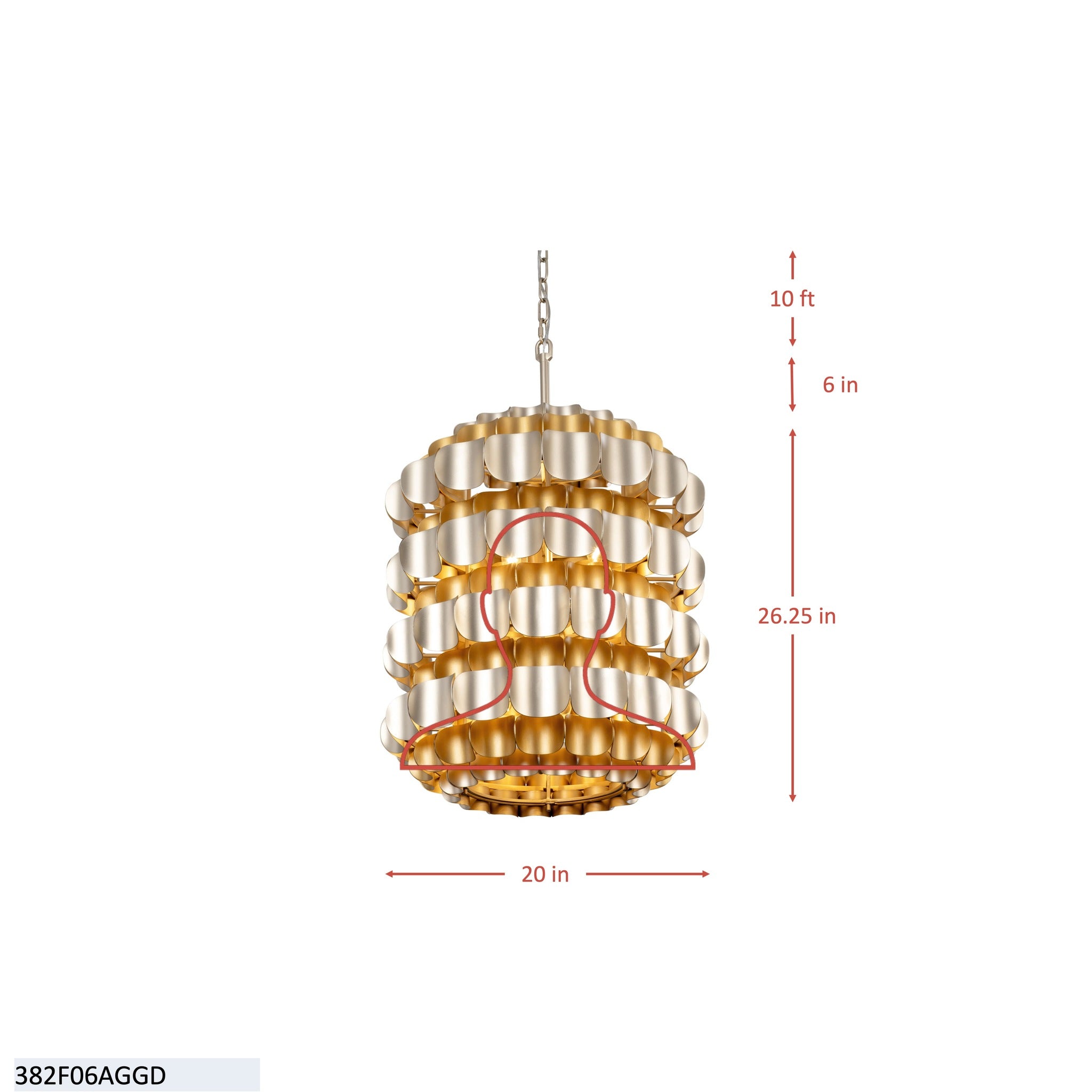 Swoon 6 Light Foyer - Matte White
