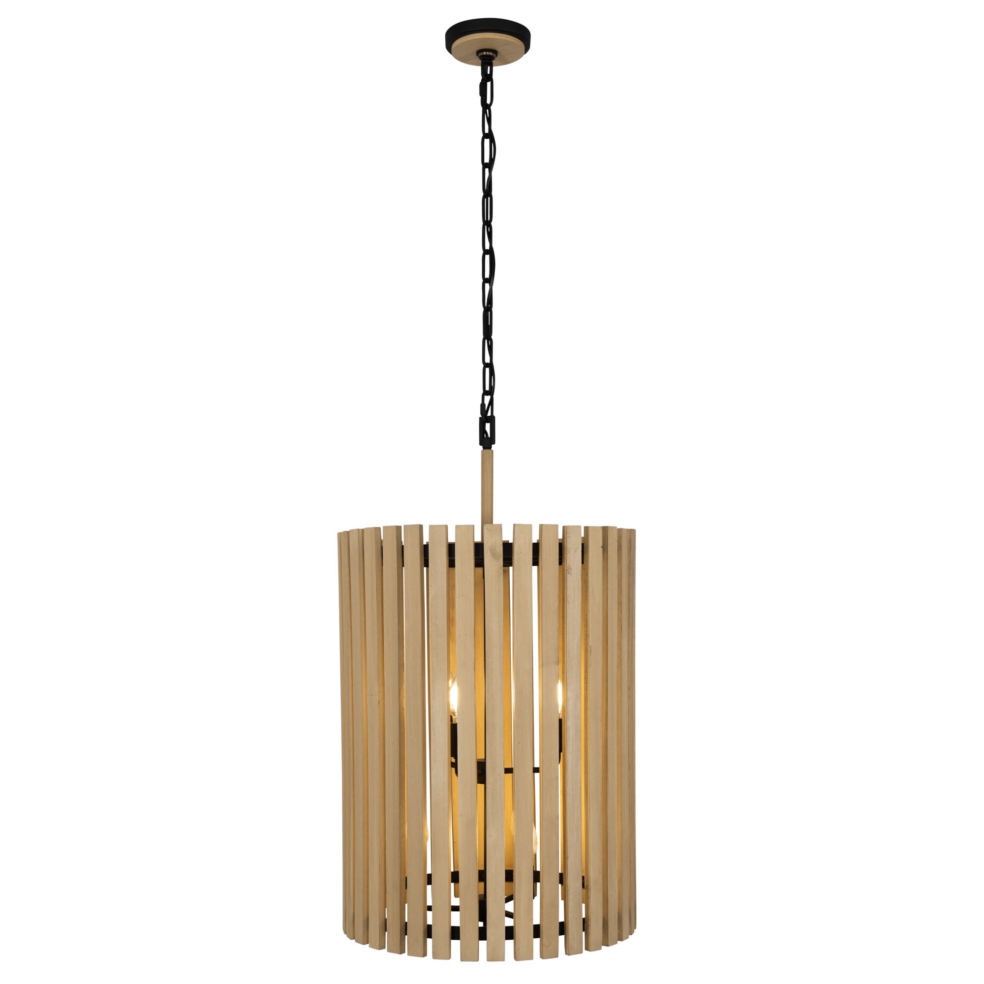 Suratto 6 Light   Foyer - Matte Black/Honey Blonde