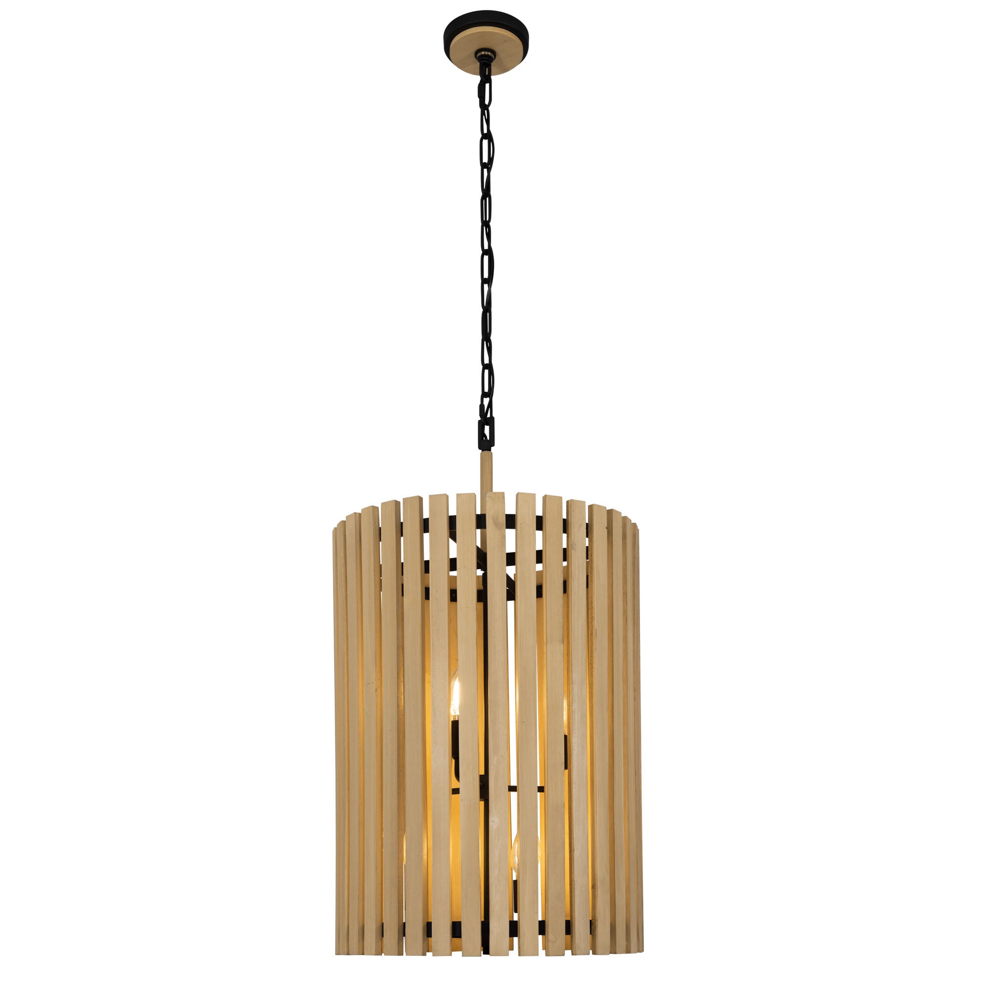 Suratto 6 Light   Foyer - Matte Black/Honey Blonde