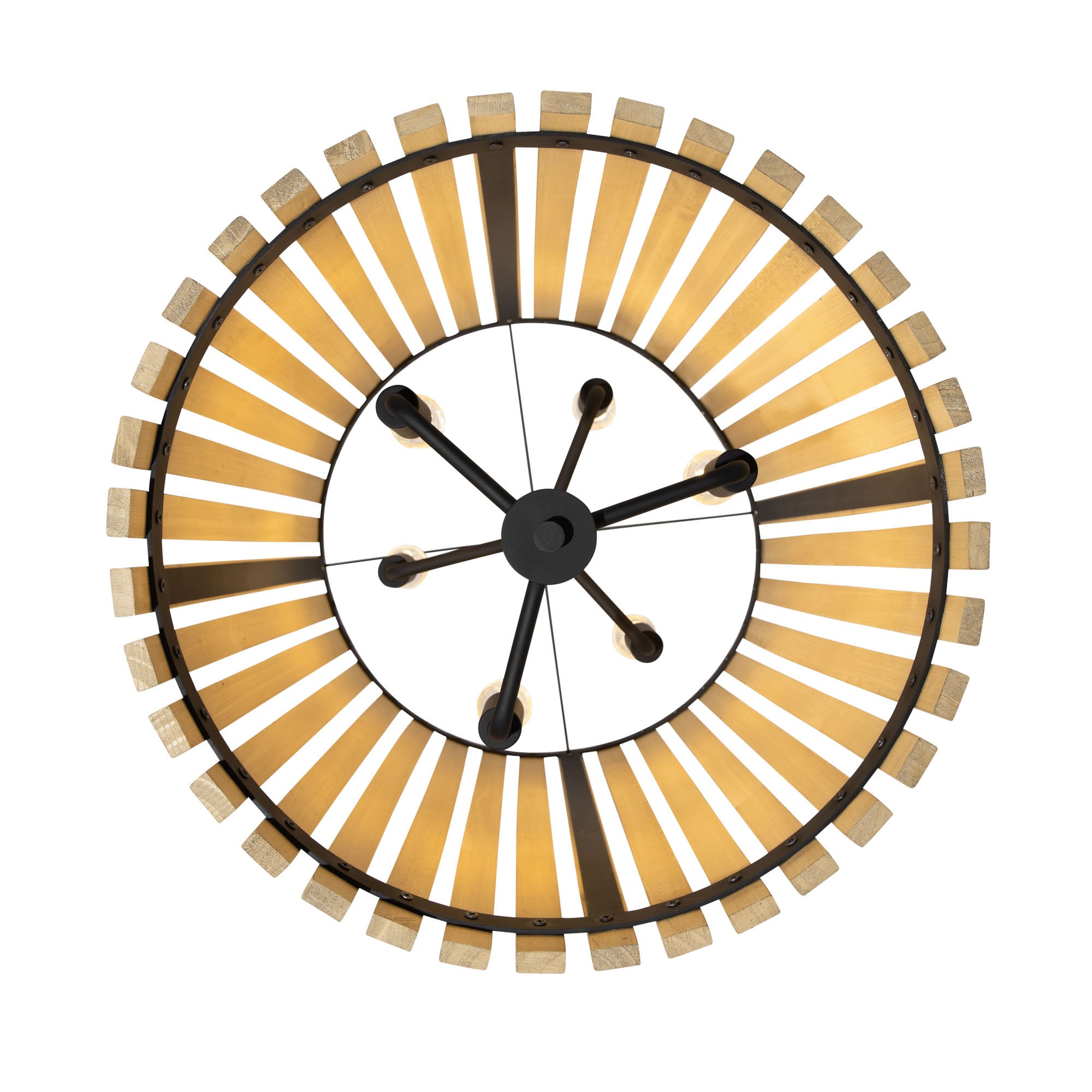 Suratto 6 Light   Foyer - Matte Black/Honey Blonde