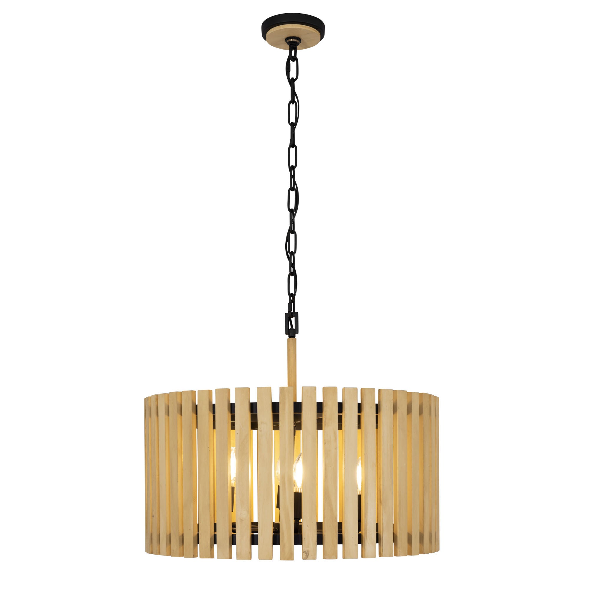 Suratto 6 Light   Pendant - Matte Black/Honey Blonde