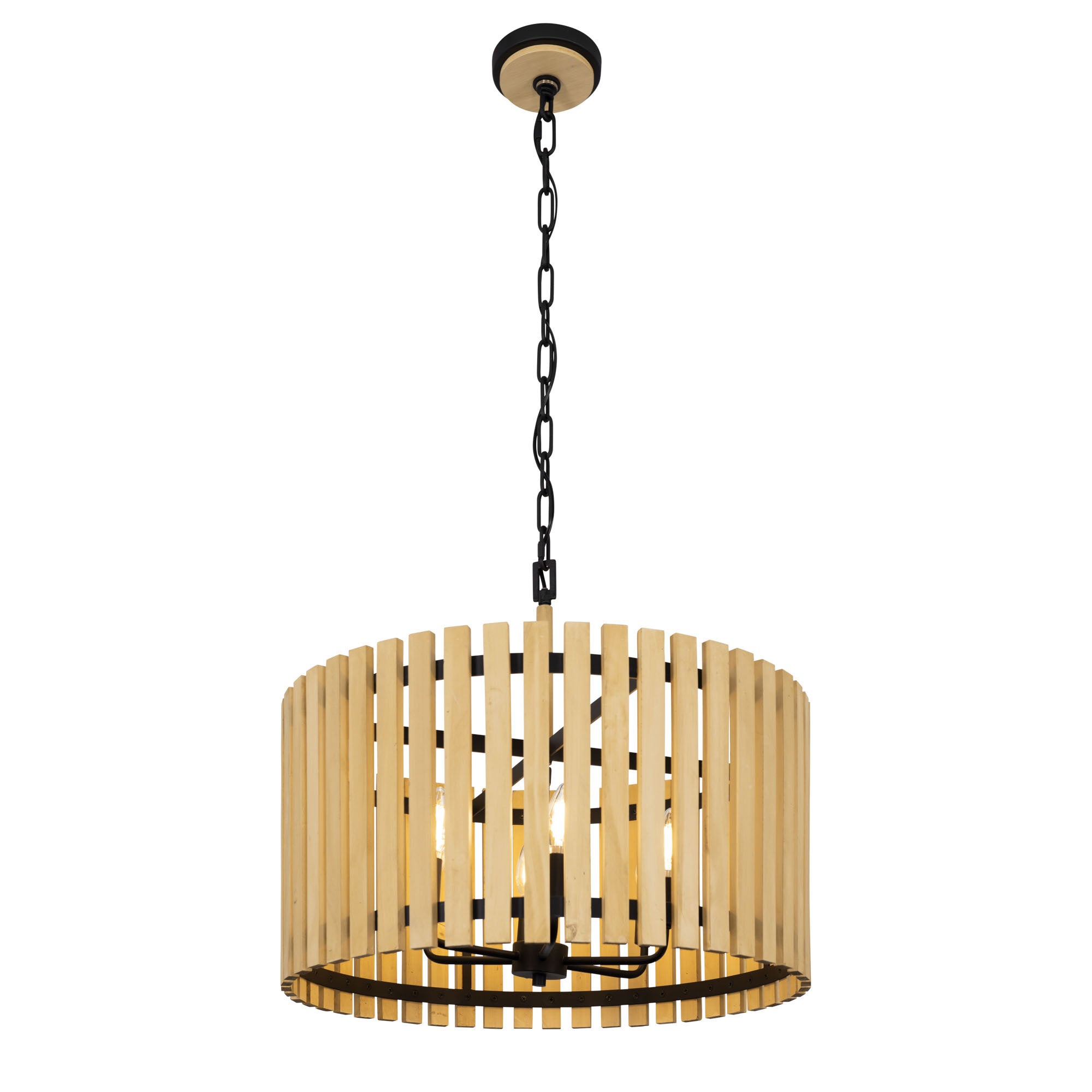 Suratto 6 Light   Pendant - Matte Black/Honey Blonde