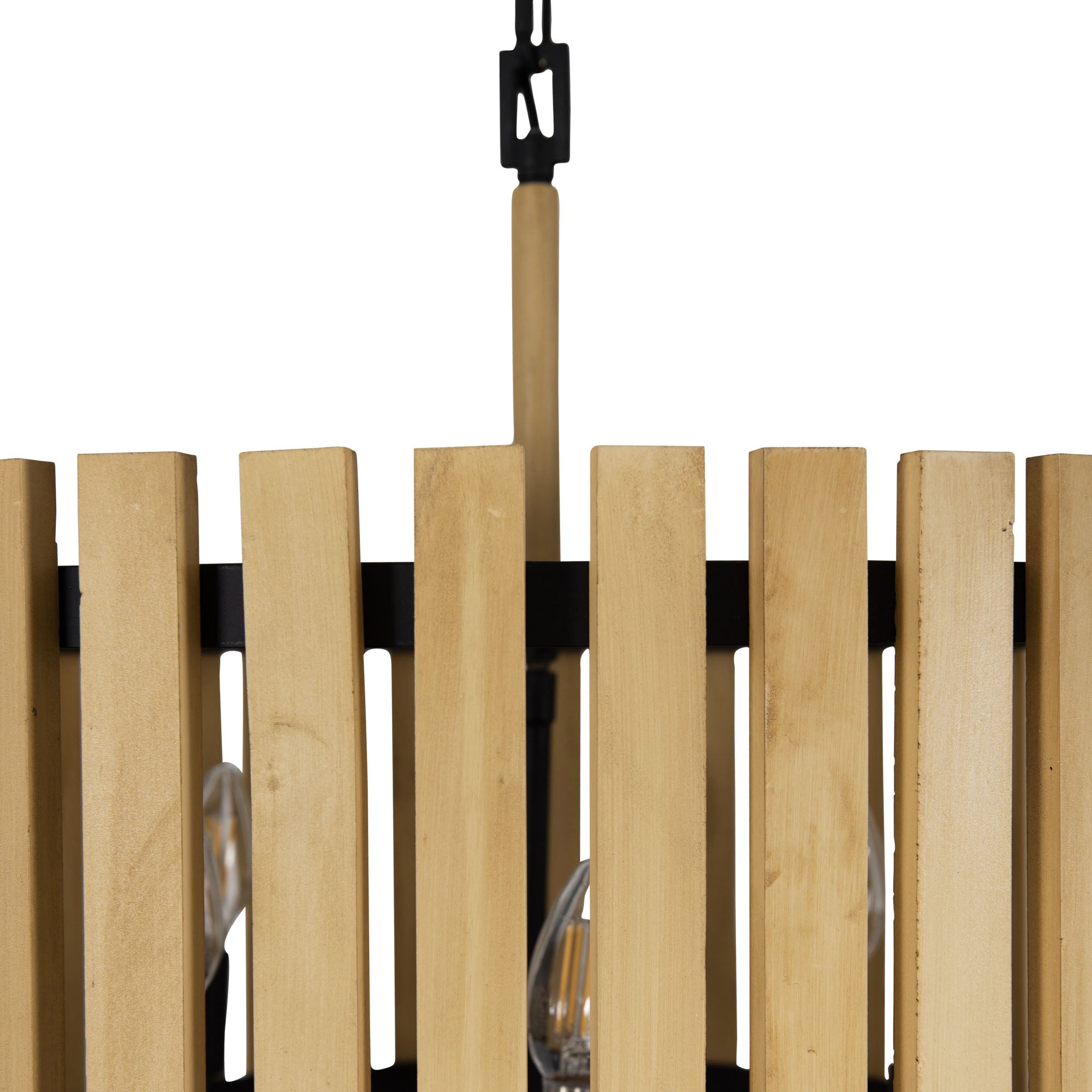 Suratto 6 Light   Pendant - Matte Black/Honey Blonde