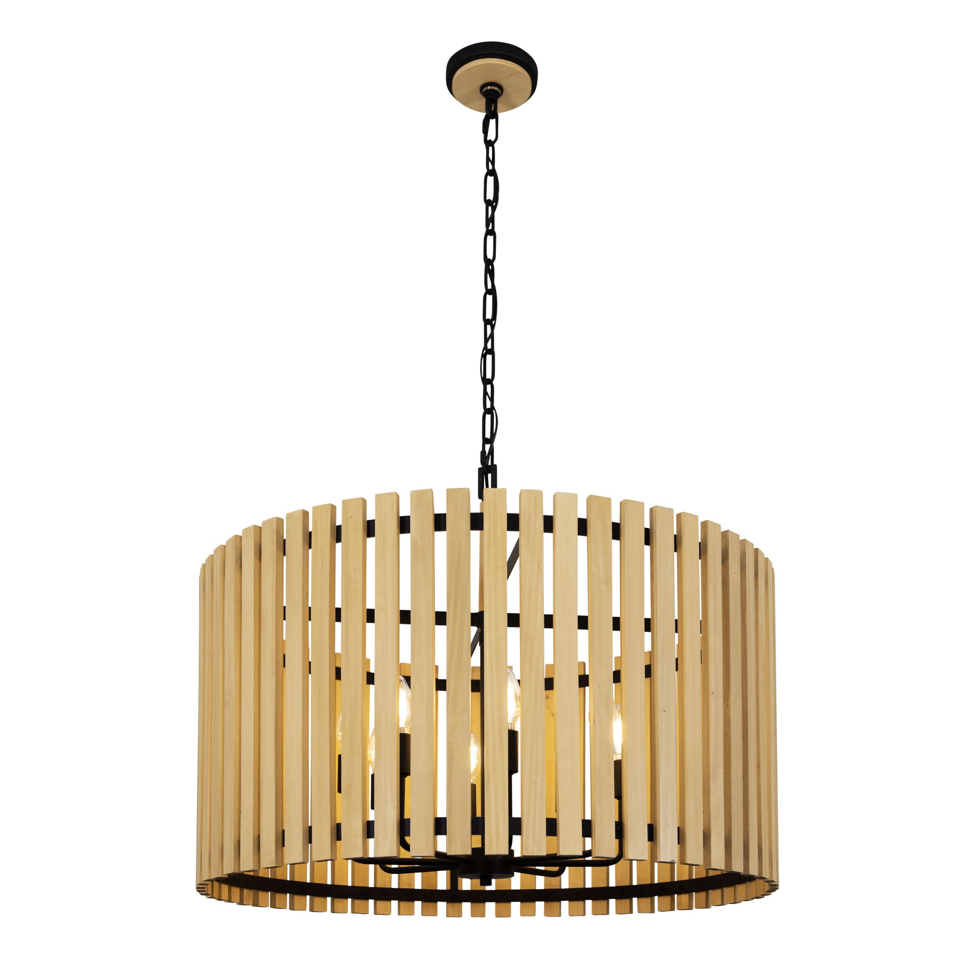 Suratto 8 Light   Pendant - Matte Black/Honey Blonde