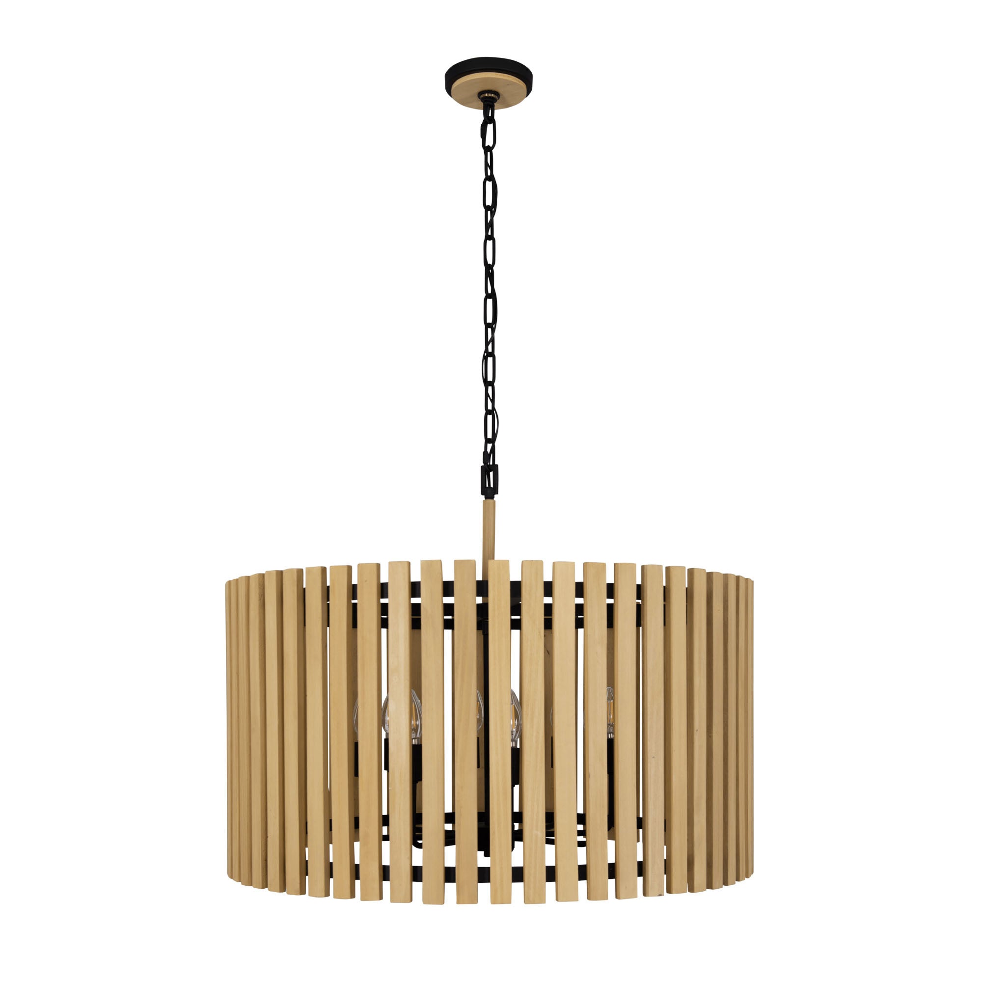 Suratto 8 Light   Pendant - Matte Black/Honey Blonde