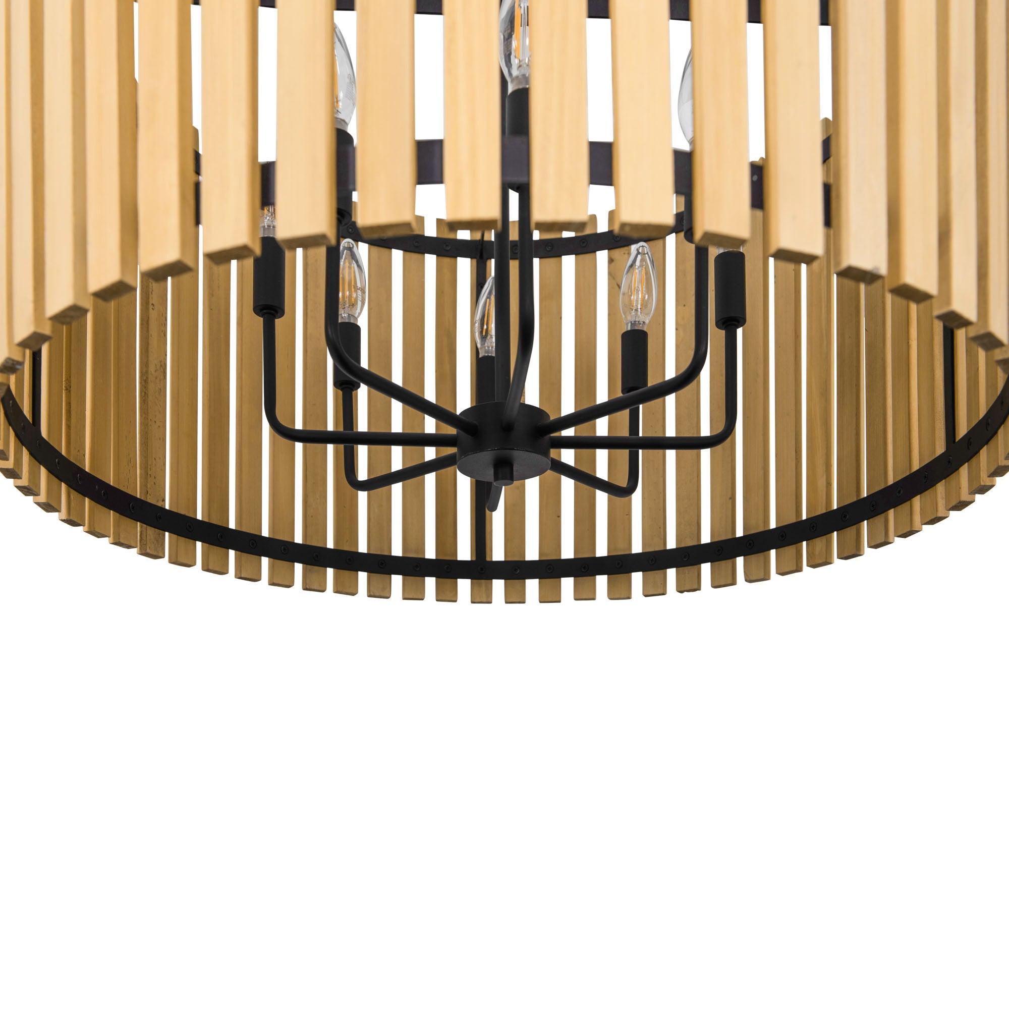 Suratto 8 Light   Pendant - Matte Black/Honey Blonde