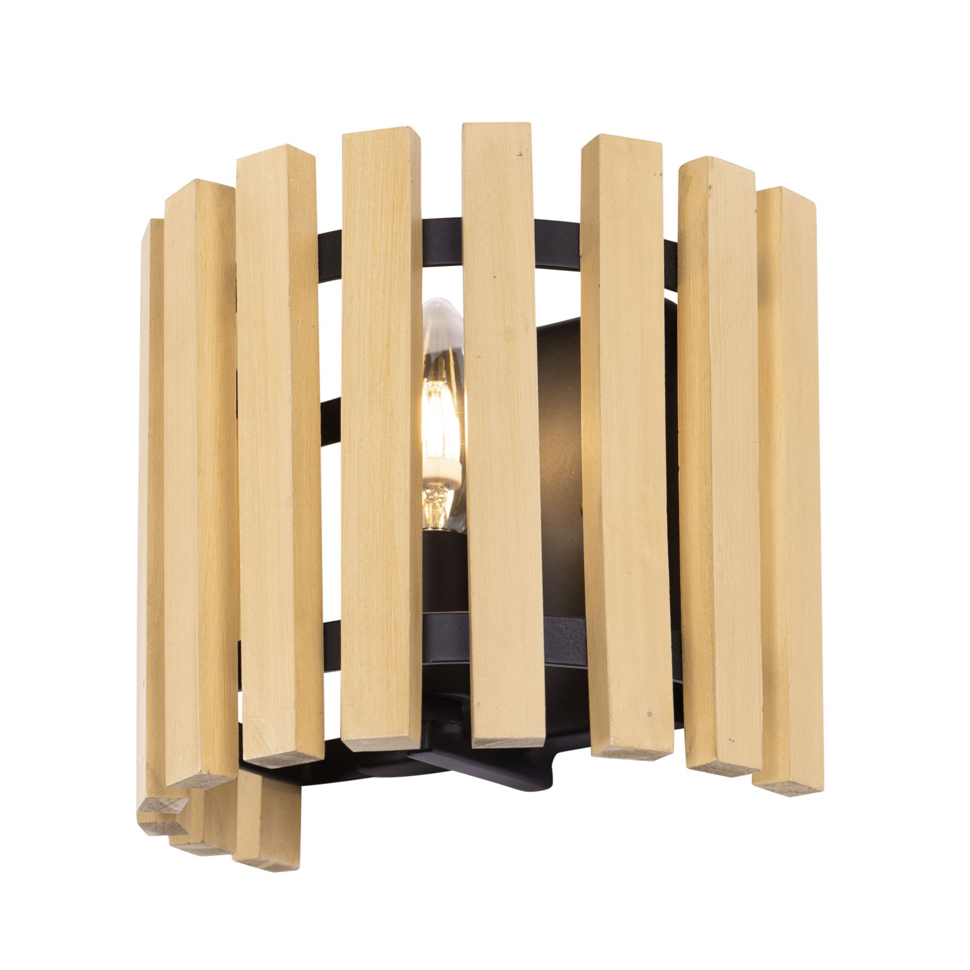 Suratto 1 Light   Sconce - Matte Black/Honey Blonde