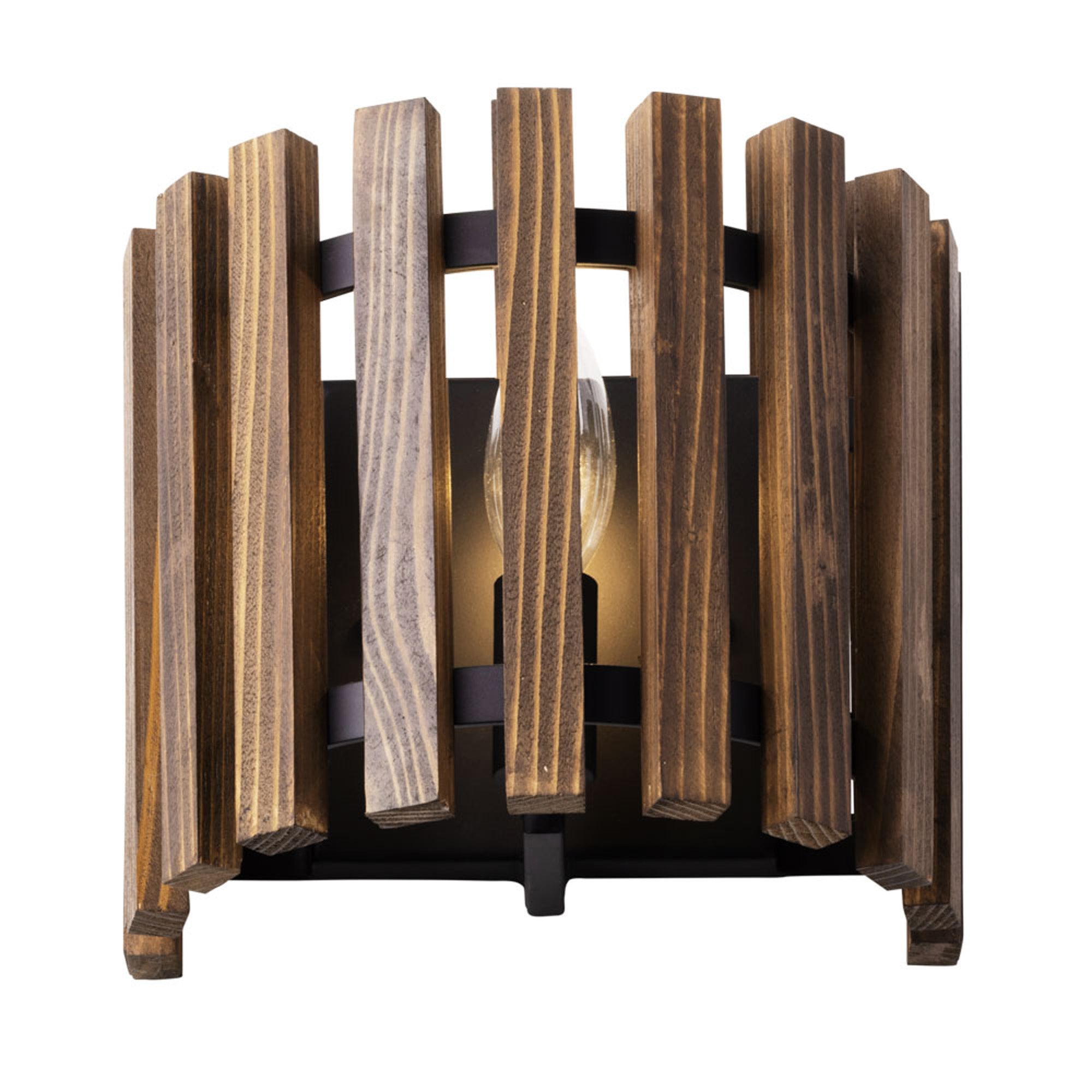 Suratto 1 Light   Sconce - Matte Black/Medium Walnut