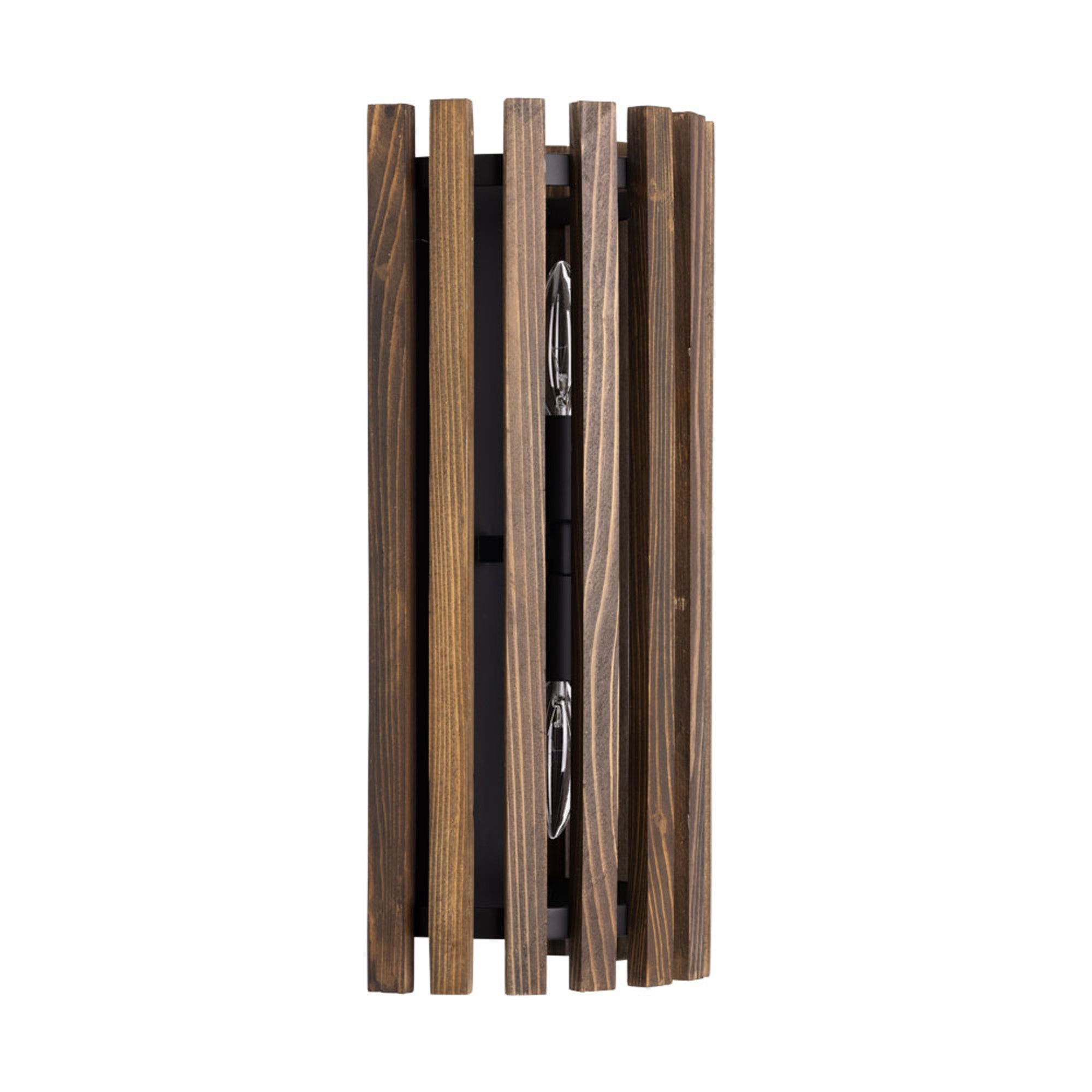 Suratto 2 Light   Sconce - Matte Black/Medium Walnut