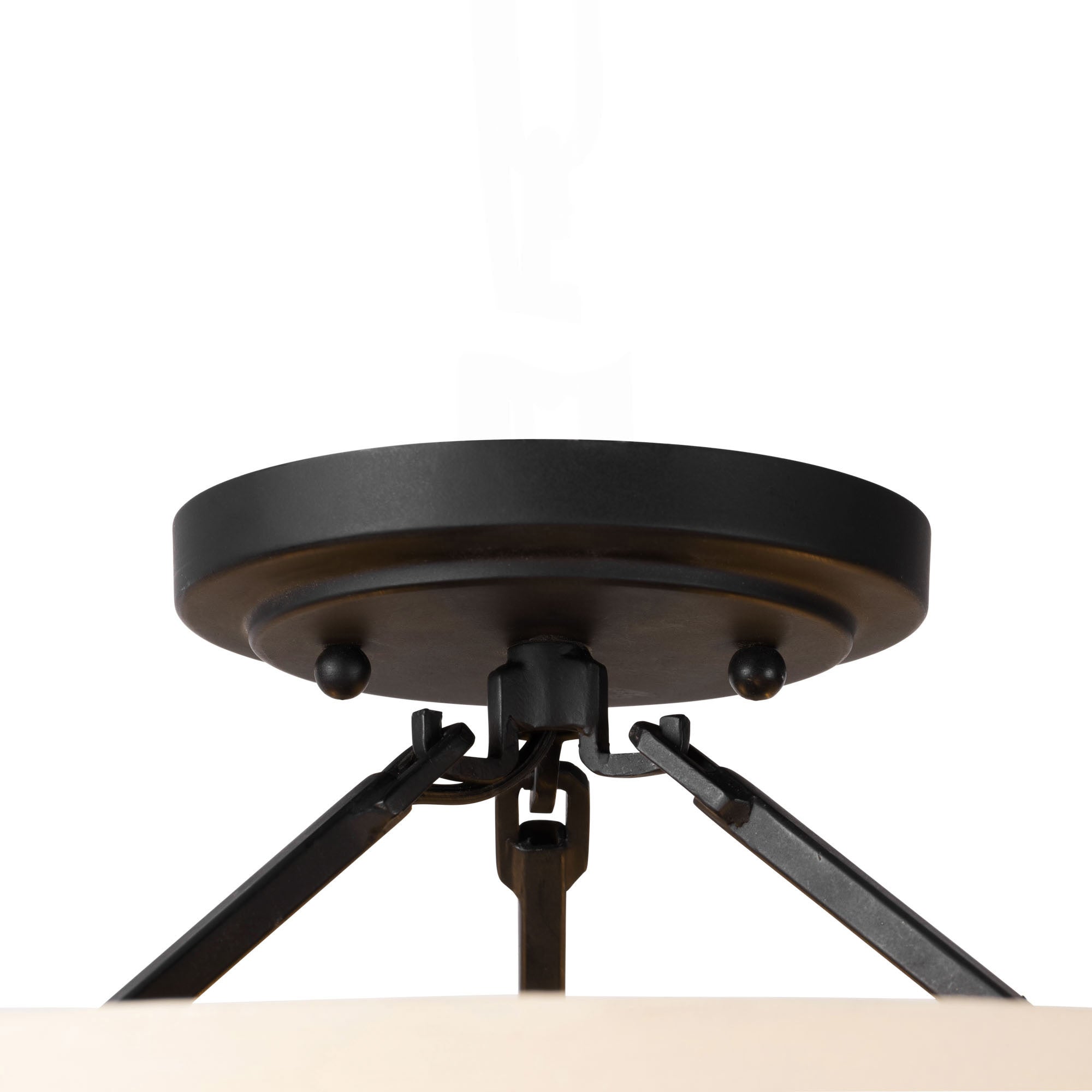 Blonde Moment 3 Light   Semi-Flush - Matte Black/Honey/Medium Oak