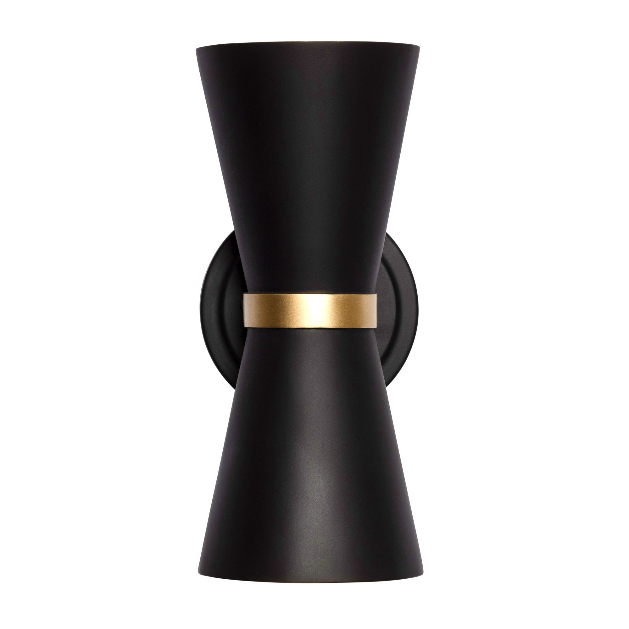 Mad Hatter 2 Light   Sconce - Matte Black/French Gold