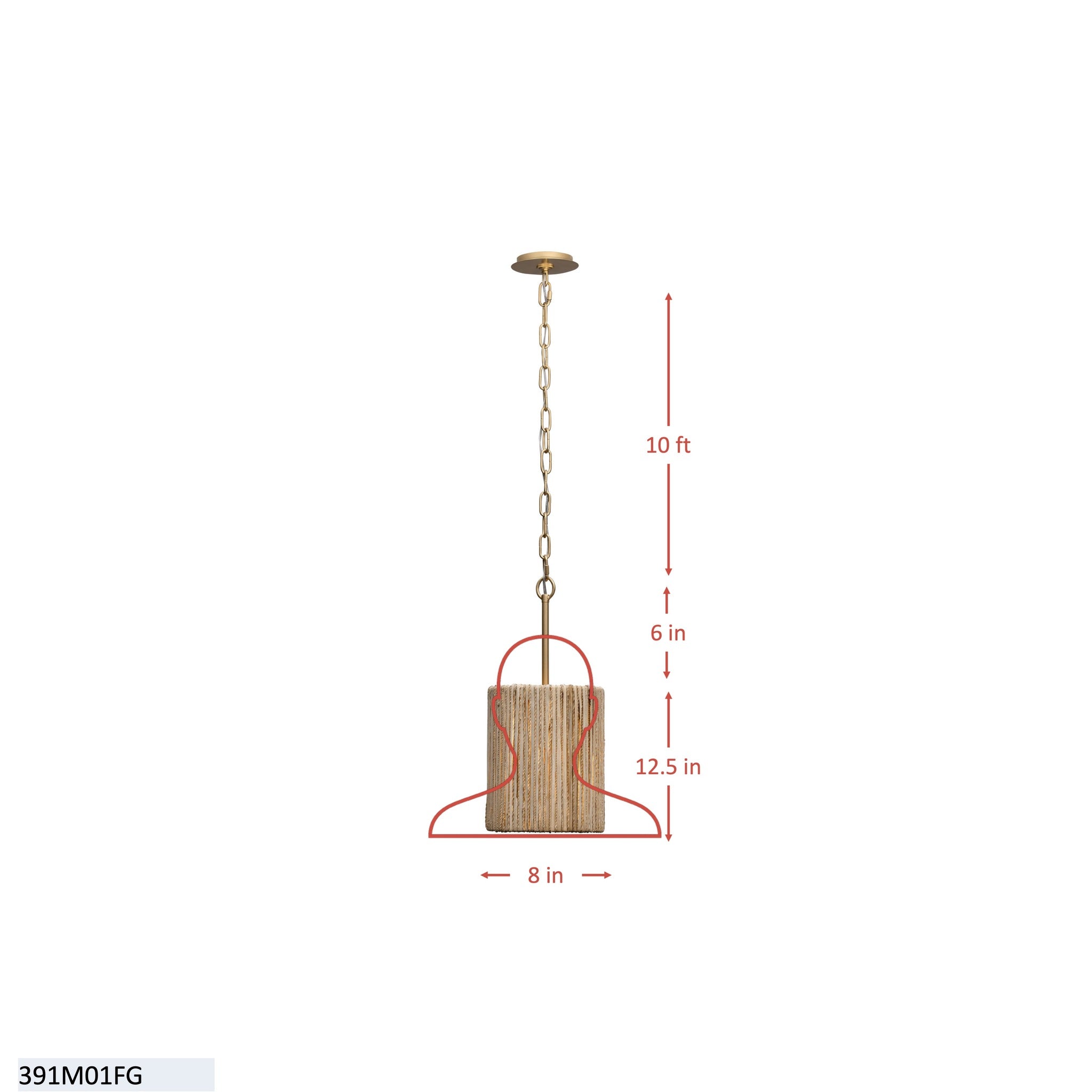 Jacob's Ladder 1 Light   Mini Pendant - French Gold