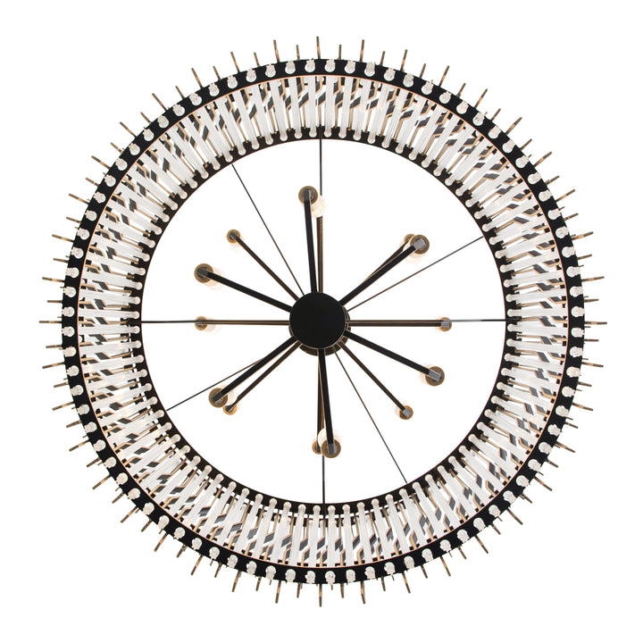 Park Row 393C14MBFG 14-Lt 2-Tier Chandelier - Matte Black/French Gold