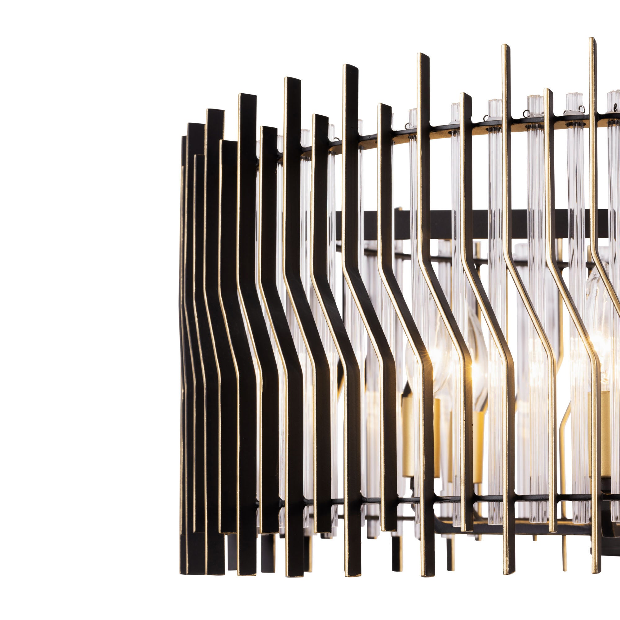 Park Row 6 Light   Pendant - Matte Black/French Gold