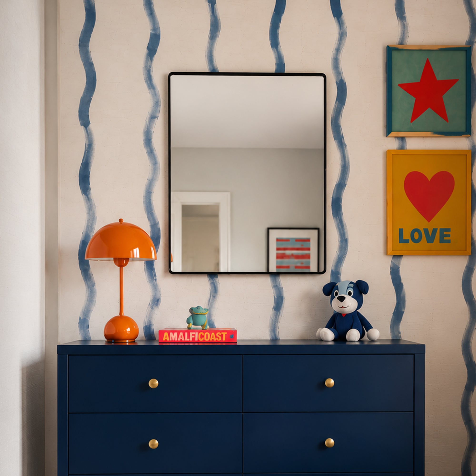 Kye 24x30 Rectangular Rounded Wall Mirror - Black