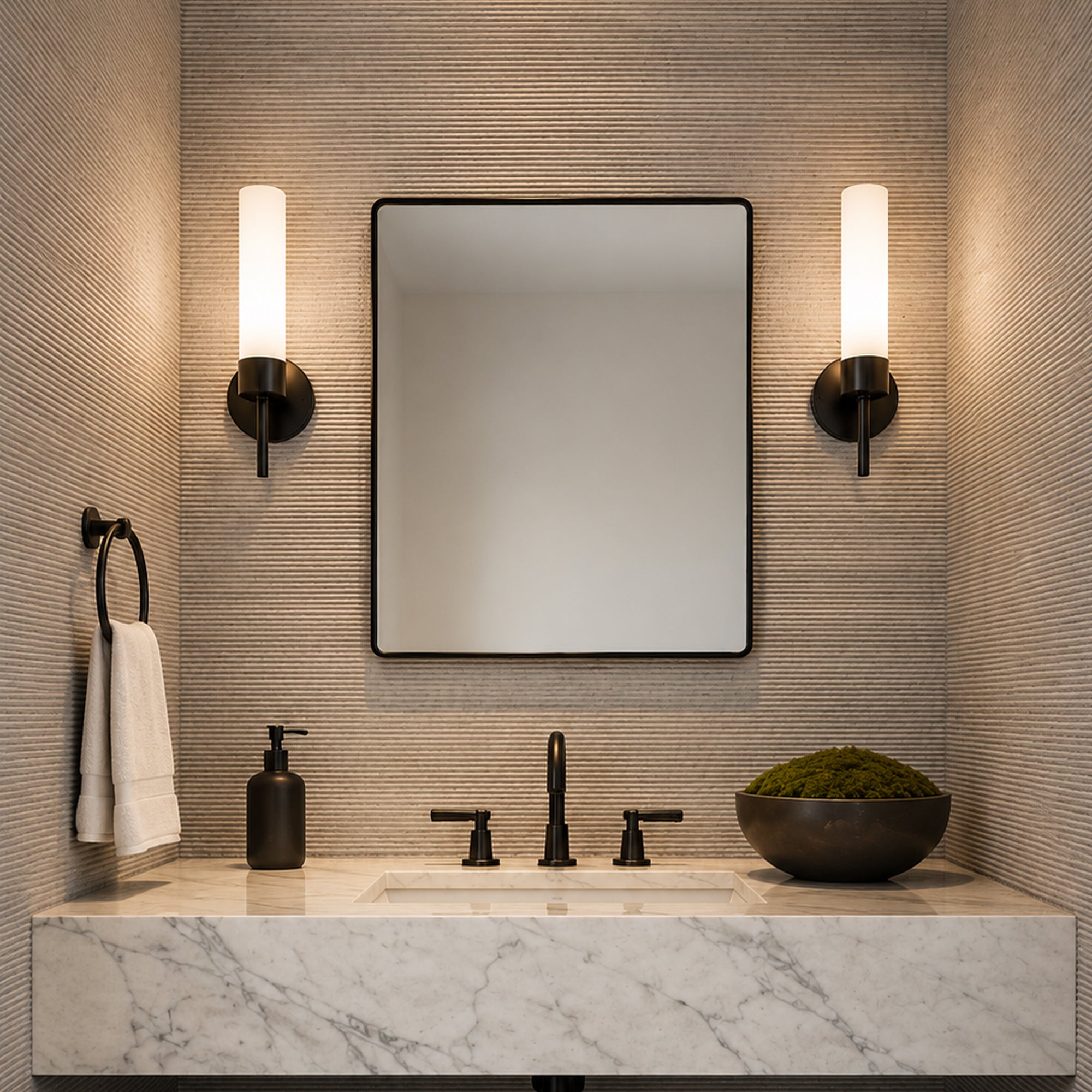 Kye 24x30 Rectangular Rounded Wall Mirror - Black
