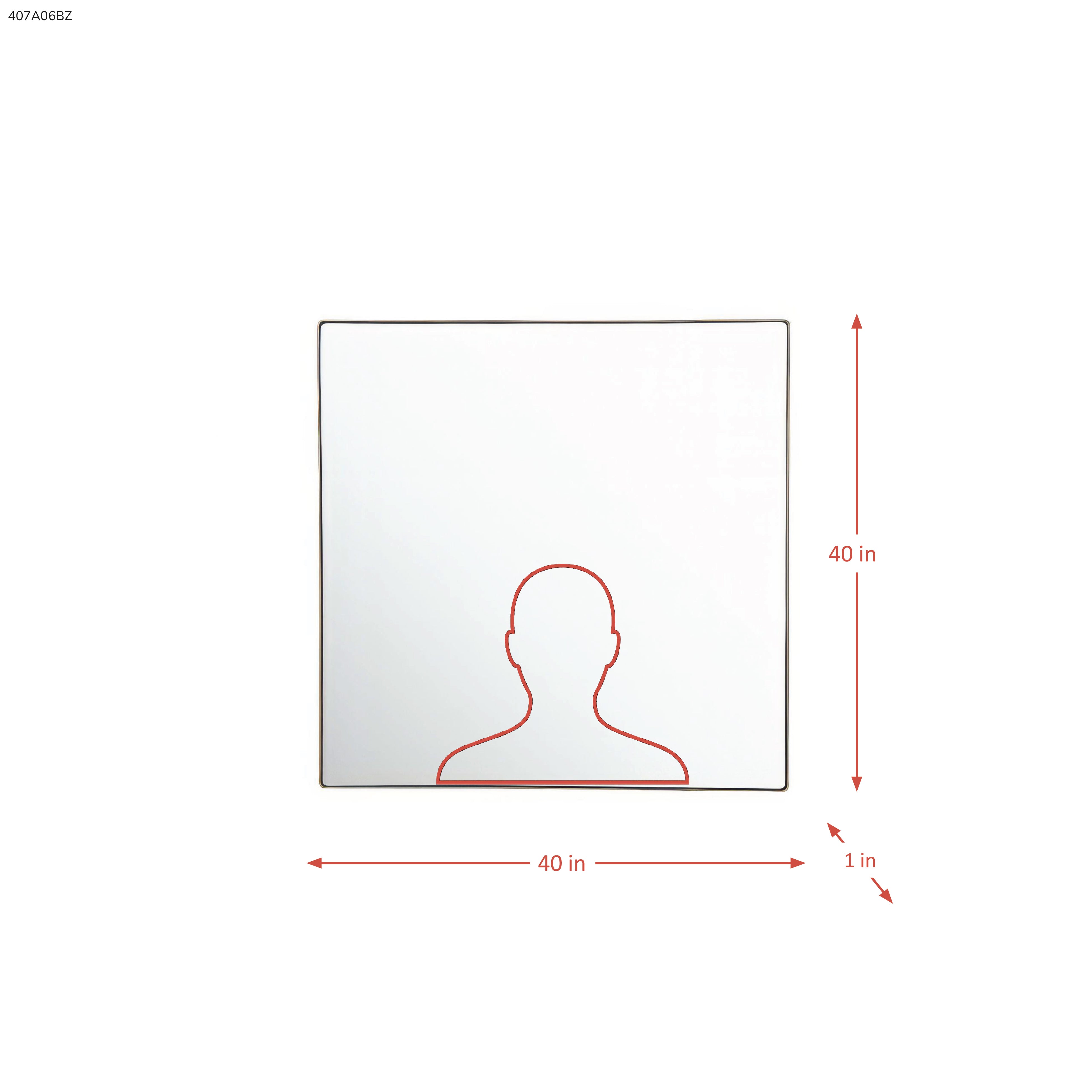 Kye 40x40 Rounded Square Wall Mirror - Bronze