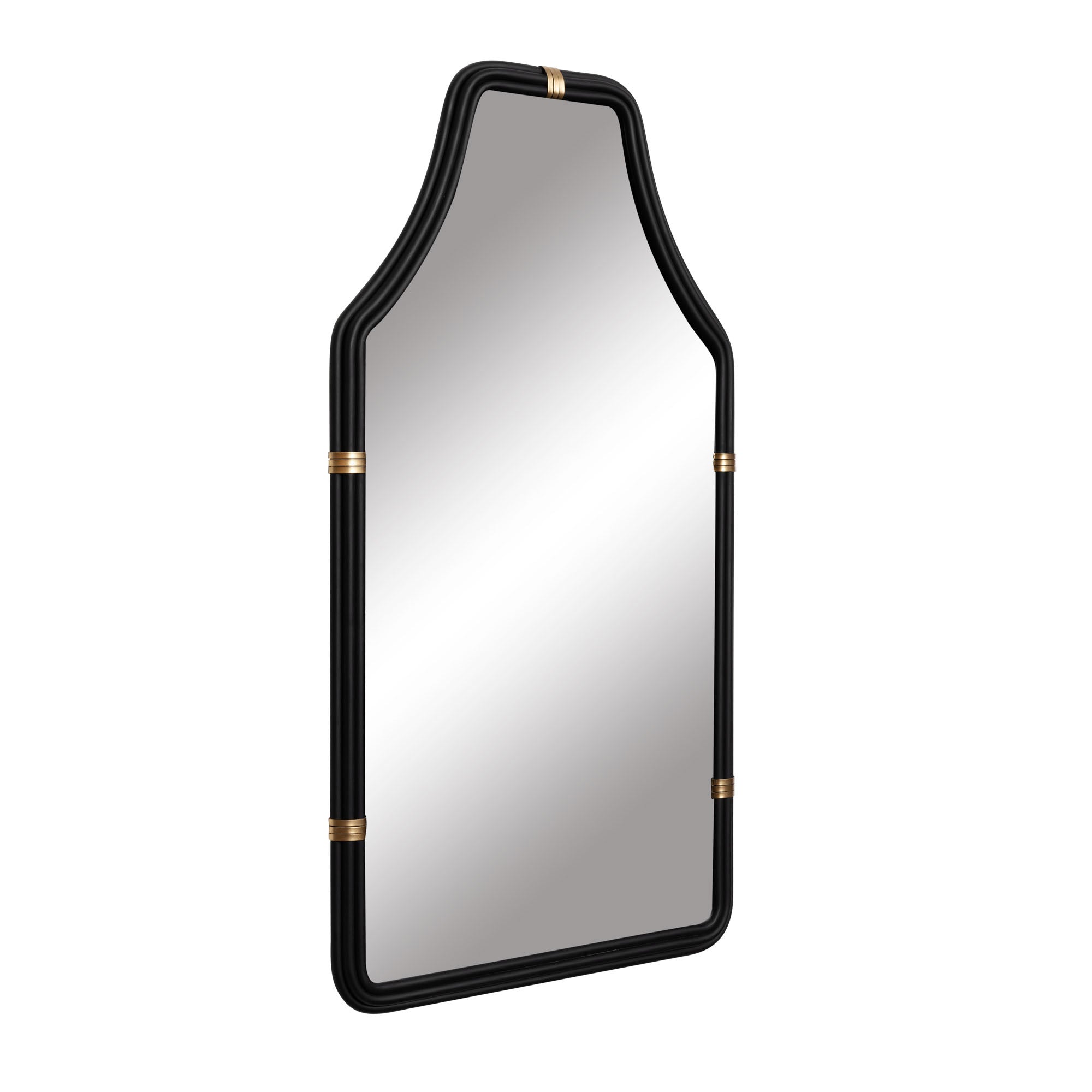 Federal Case 22x40   Wall Mirror - Matte Black/French Gold