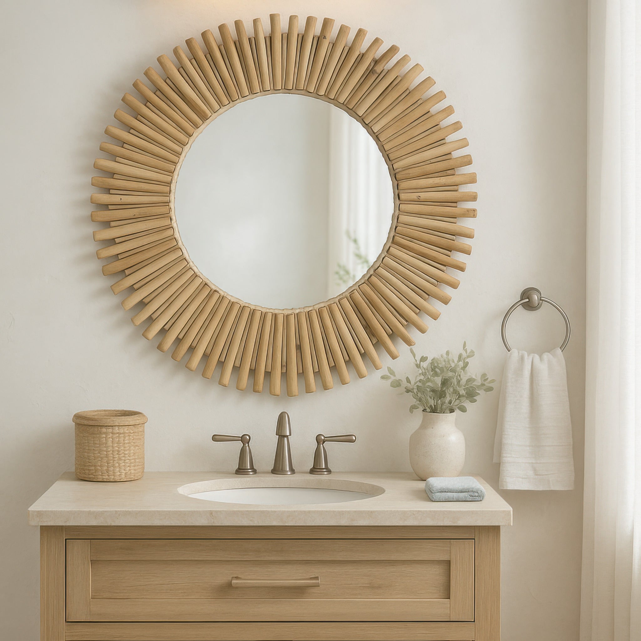 Drifter 34-in Wall Mirror - Natural Driftwood