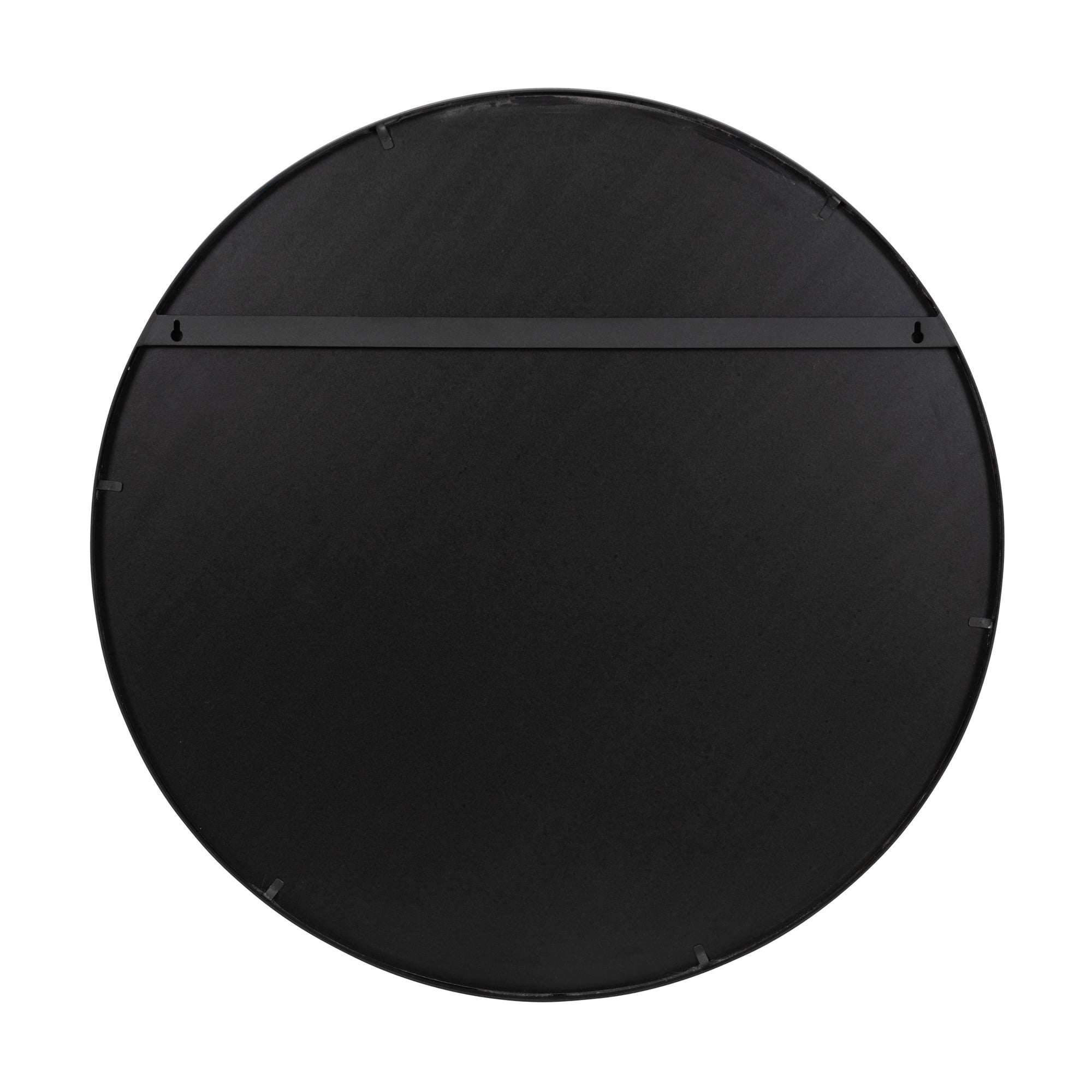 Cottage 30-in Round Mirror - Black