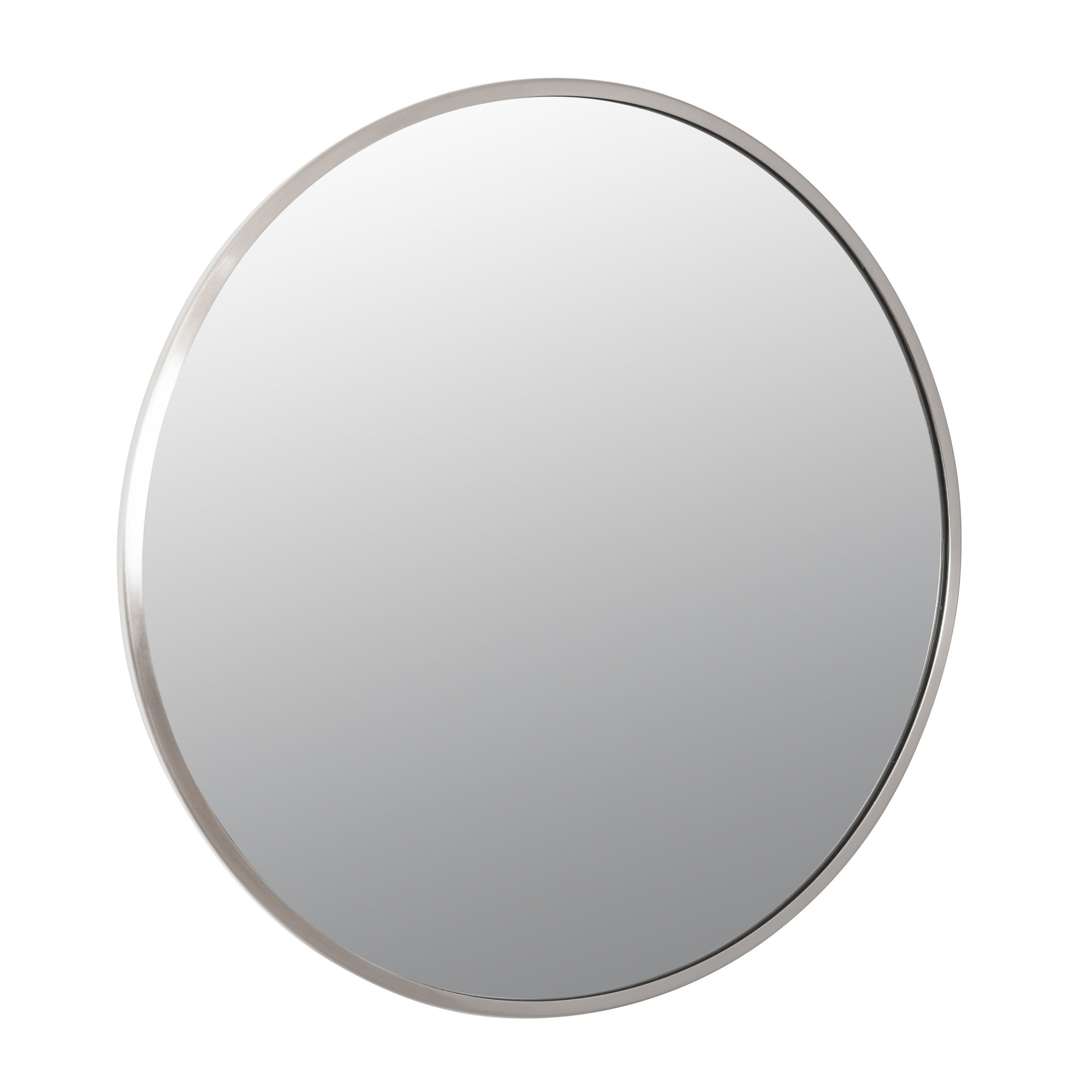 Cottage 30-in Round Mirror - Brushed Nickel