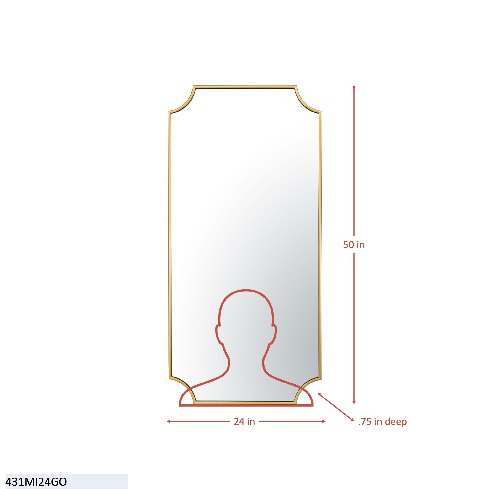 Carlton 24x50 Mirror - Gold