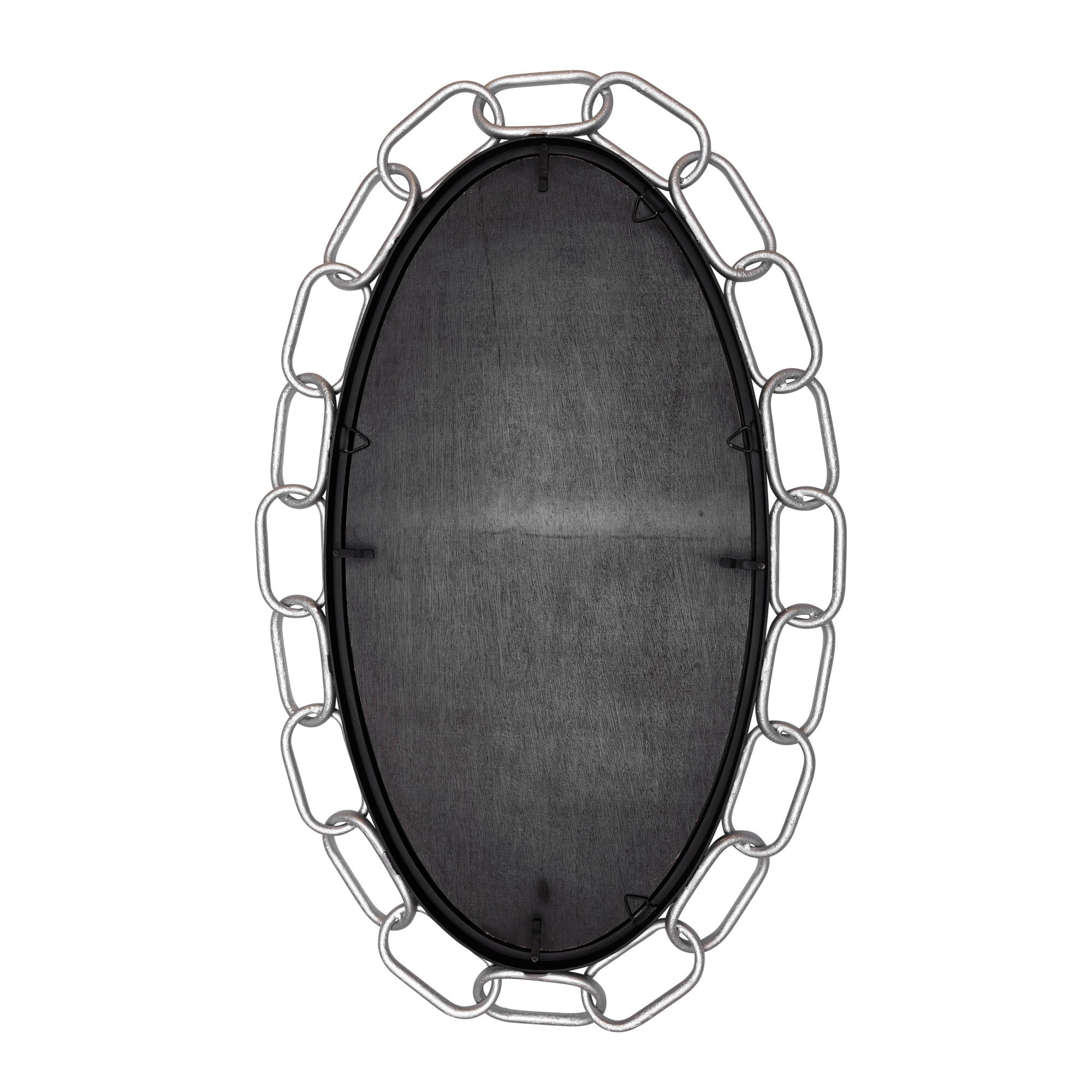 Chains of Love 24x40 Oval Wall Mirror - Matte Black/Textured Silver
