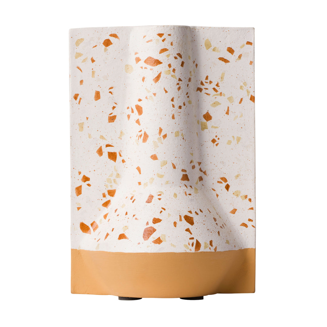 Urbino 445VA09C Ceramic Vase - White Terrazzo/Terracotta