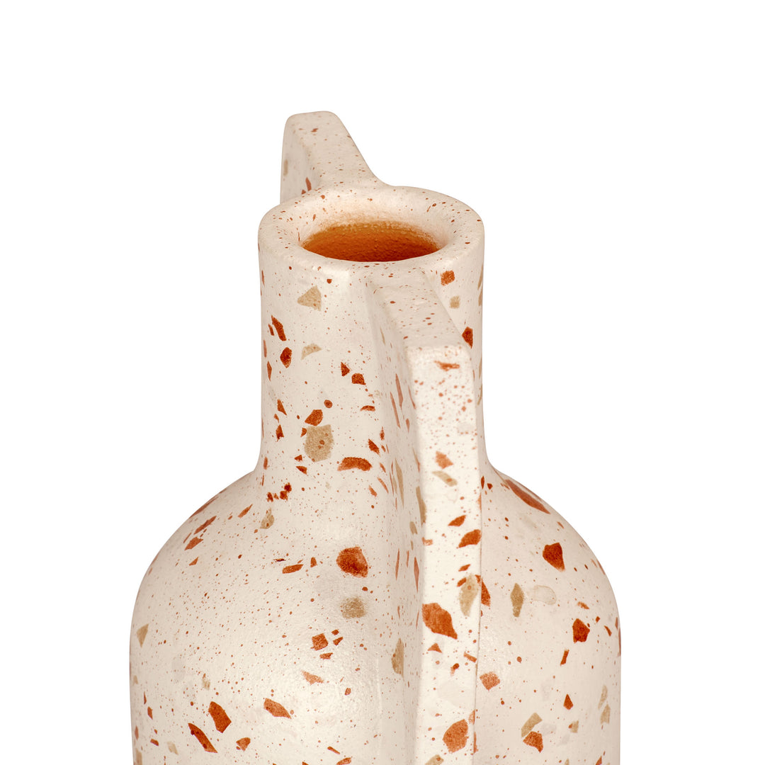 Urbino 445VA09D Ceramic Vase - White Terrazzo/Terracotta