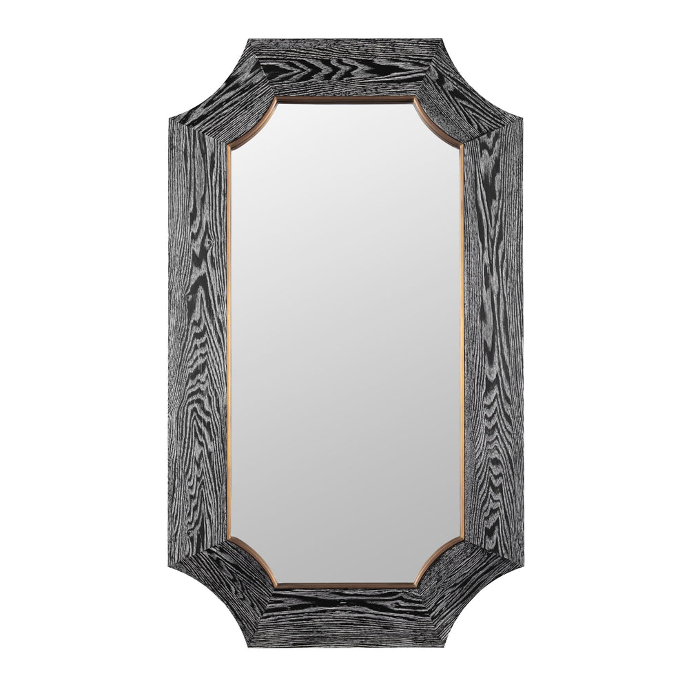 Farra 449MI26A 26x44 Wall Mirror - Cerused Black/Weathered Brass