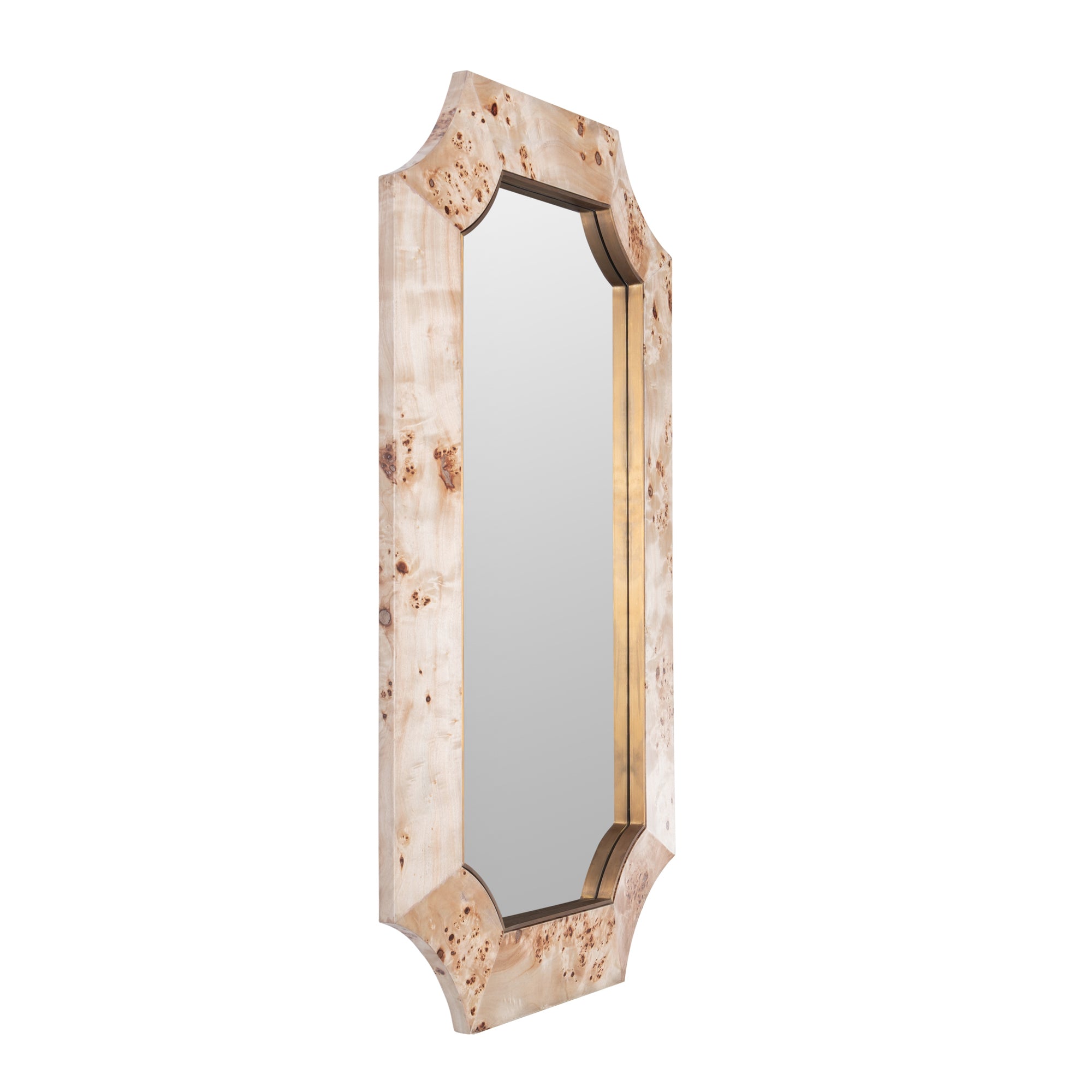 Farra 26x44 Wall Mirror - Poplar Burl/Weathered Brass
