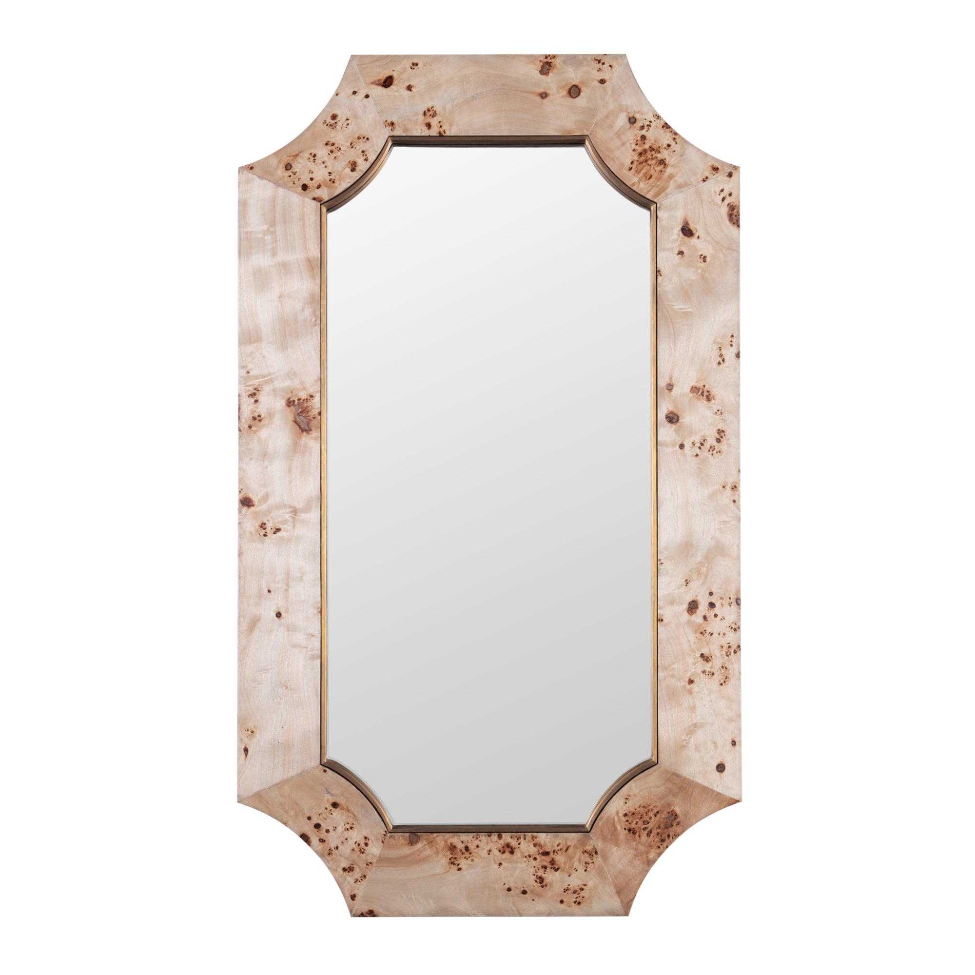 Farra 26x44 Wall Mirror - Poplar Burl/Weathered Brass