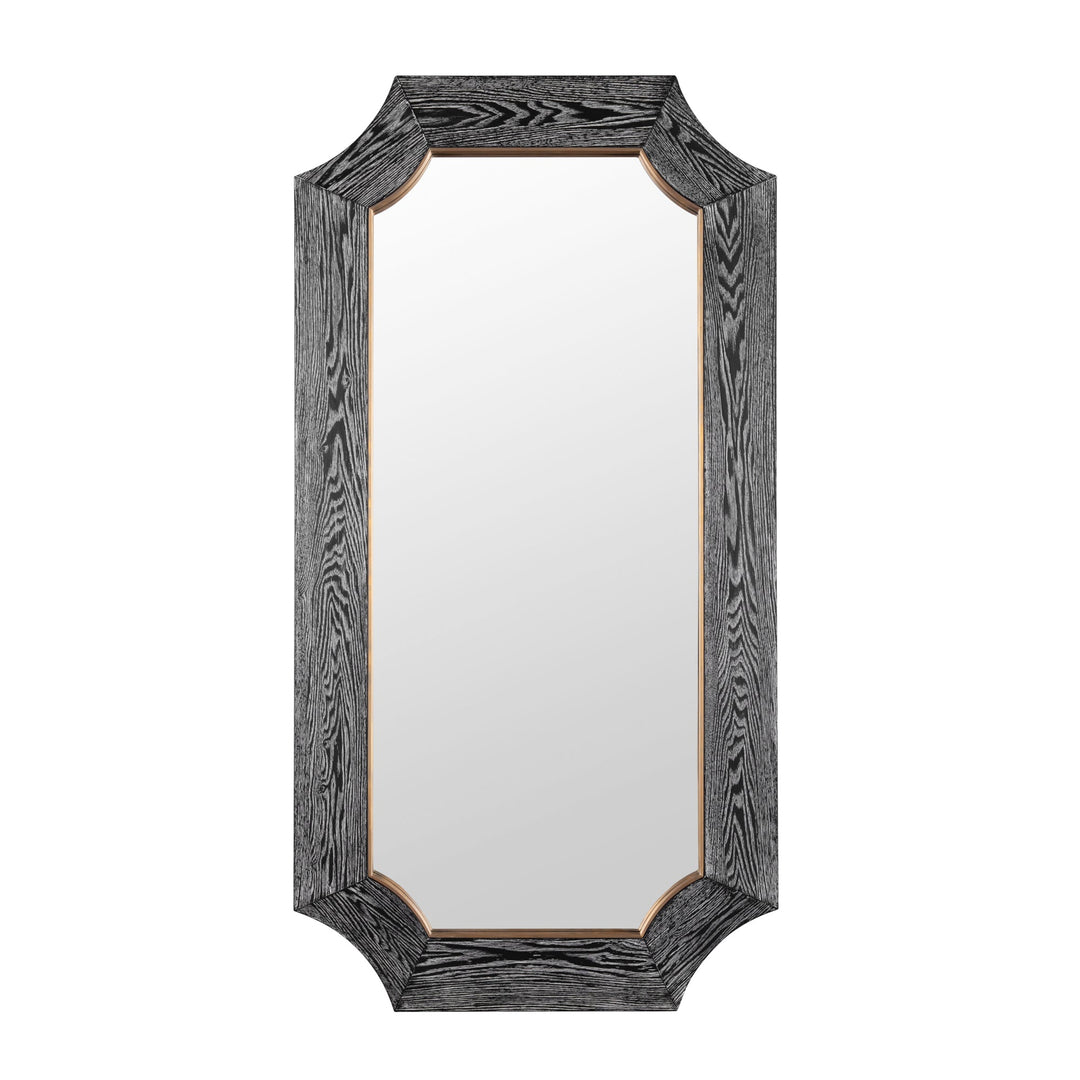 Farra 449MI28A 28x54 Wall Mirror - Cerused Black/Weathered Brass