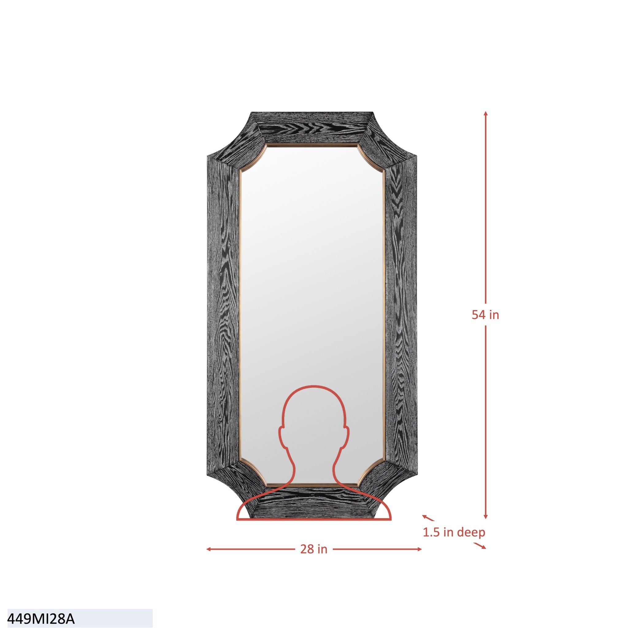 Farra 28x54 Wall Mirror - Poplar Burl/Weathered Brass