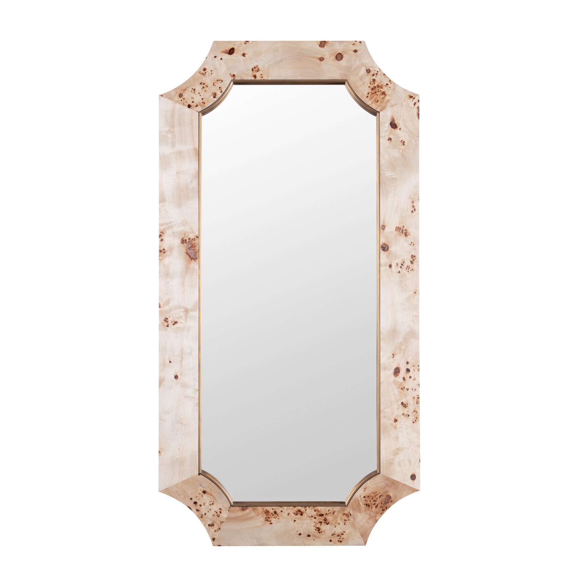 Farra 28x54 Wall Mirror - Poplar Burl/Weathered Brass