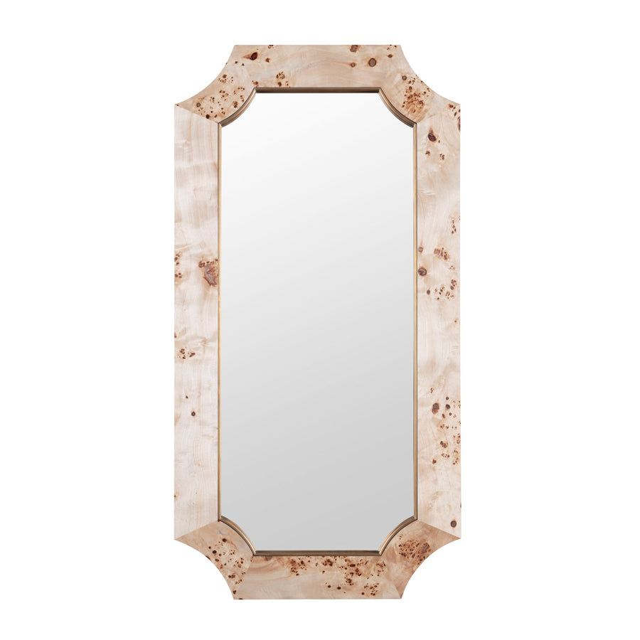 Farra 449MI28B 28x54 Wall Mirror - Poplar Burl/Weathered Brass