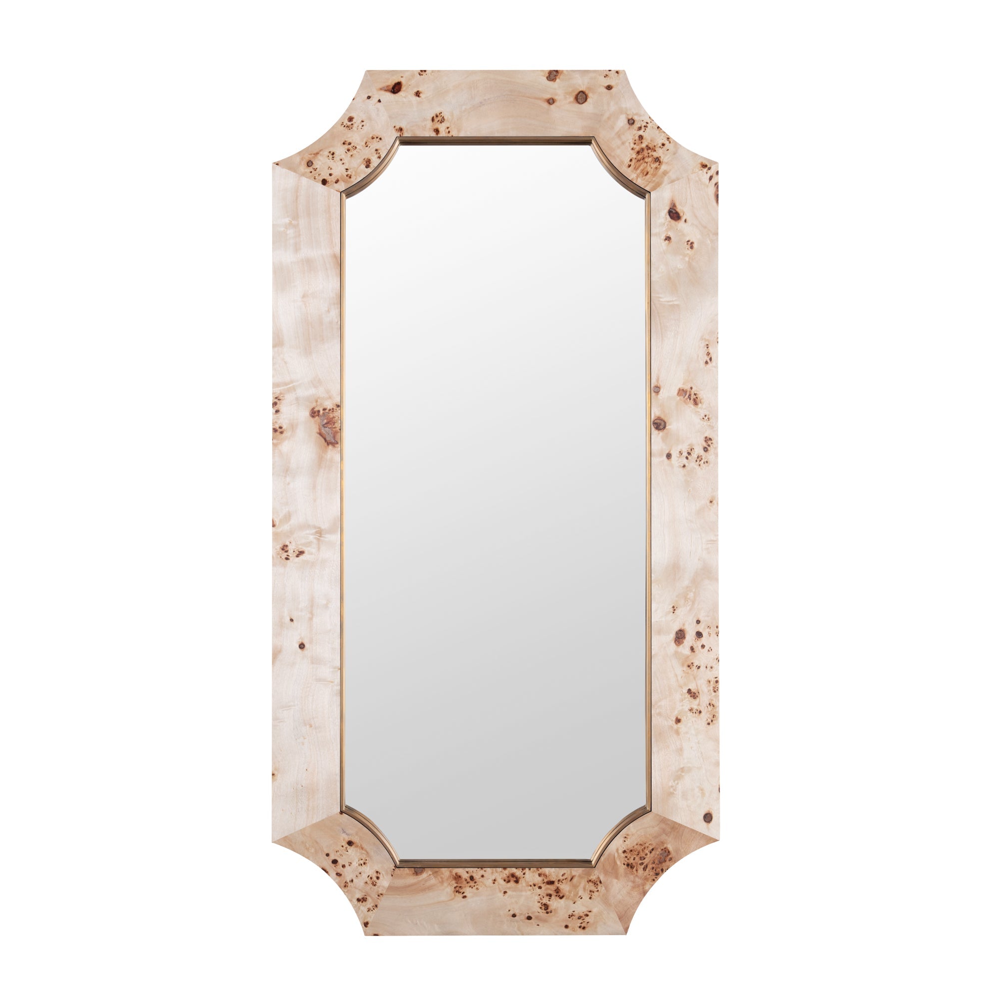 Farra 28x54 Wall Mirror - Poplar Burl/Weathered Brass