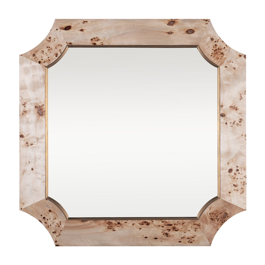 Farra 449MI36B 36x36 Wall Mirror - Poplar Burl/Weathered Brass