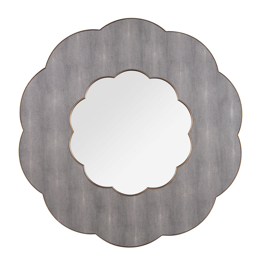 Scallop 453MI54A 54-in Wall Mirror - Gray Shagreen/Weathered Brass