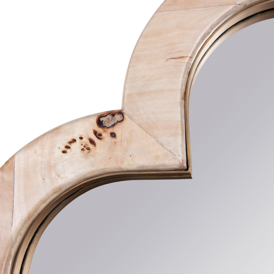 Swiss 455MI50B 50x50 Wall Mirror - Poplar Burl/Weathered Brass