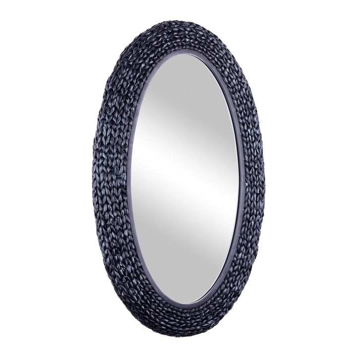 Athena 457MI24MBM 22x40 Oval Wall Mirror - Midnight Blue Seagrass