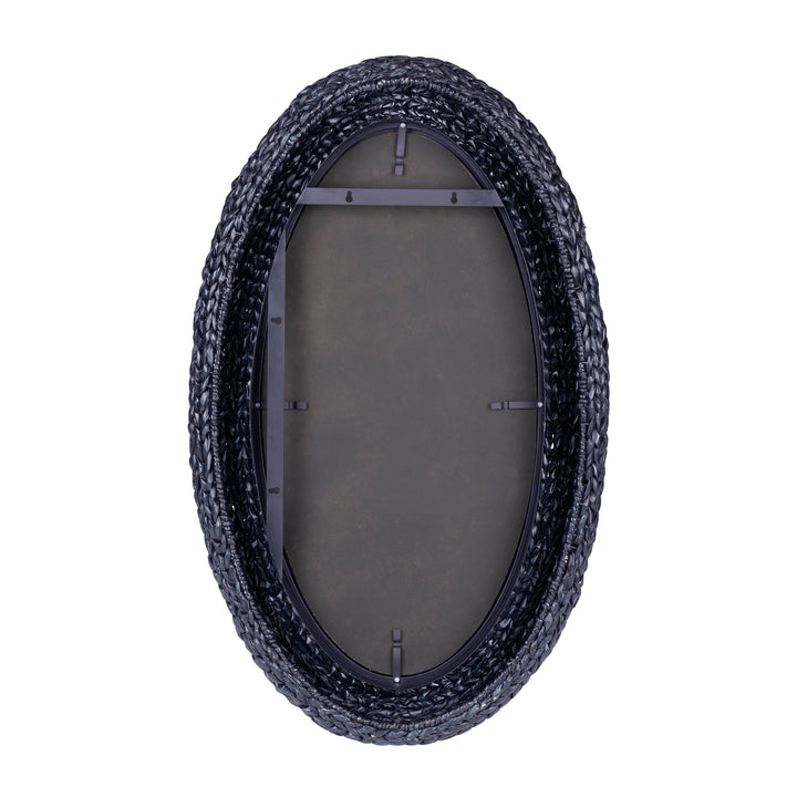 Athena 457MI24MBM 22x40 Oval Wall Mirror - Midnight Blue Seagrass